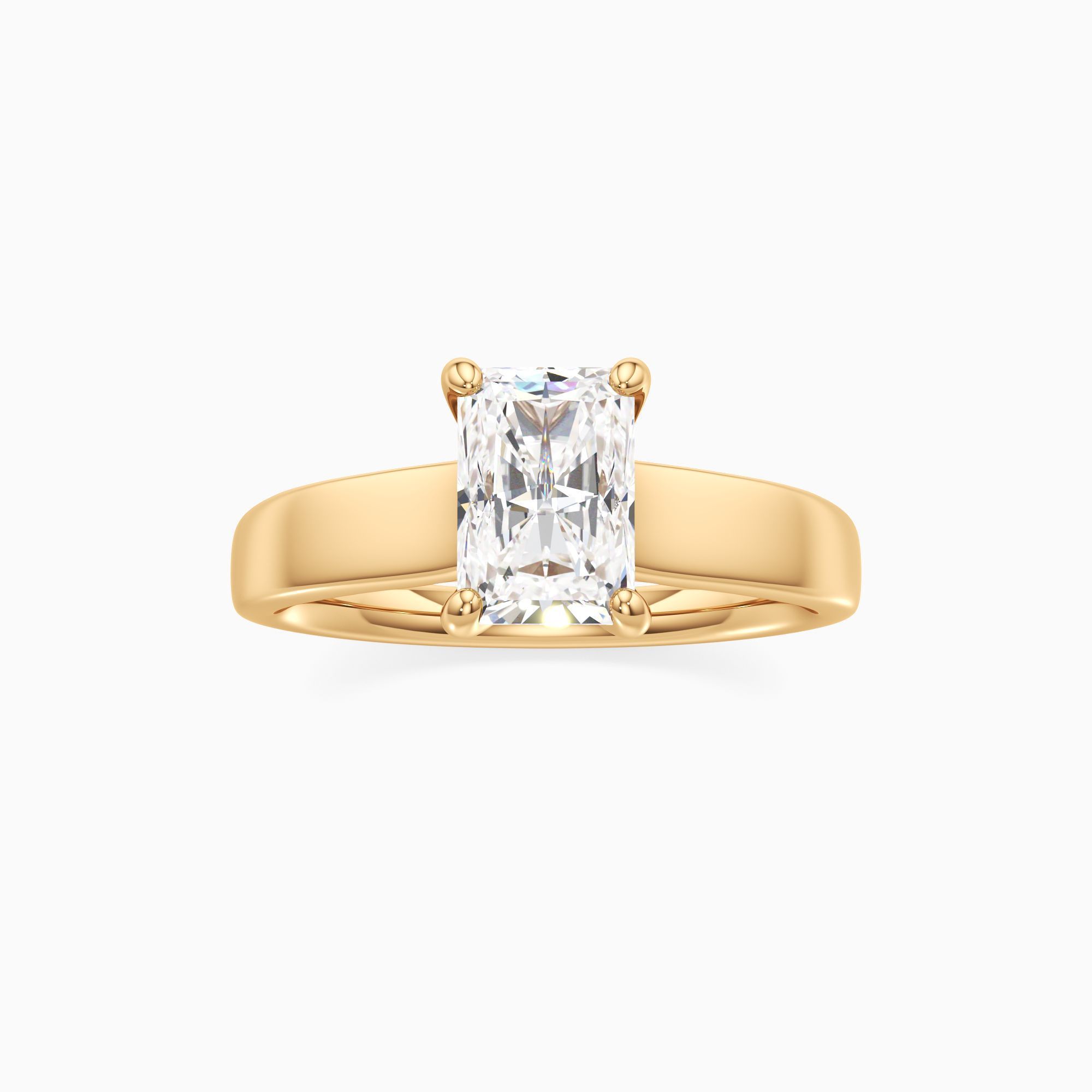 Devon Lab Grown Diamond Radiant-Cut Engagement Ring - Through Finger view – Image 3 of 4