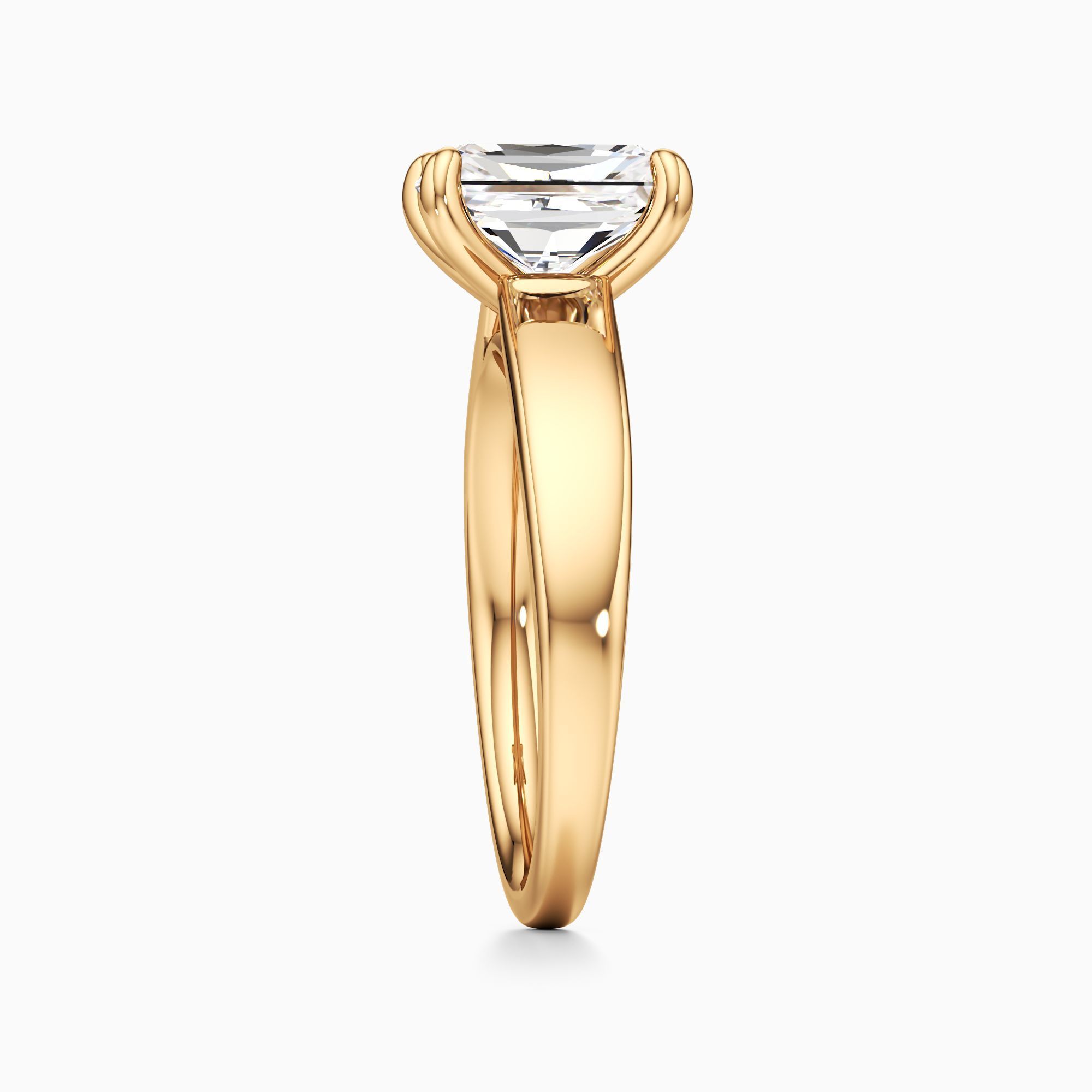 Devon Lab Grown Diamond Radiant-Cut Engagement Ring - Side view – Image 4 of 4