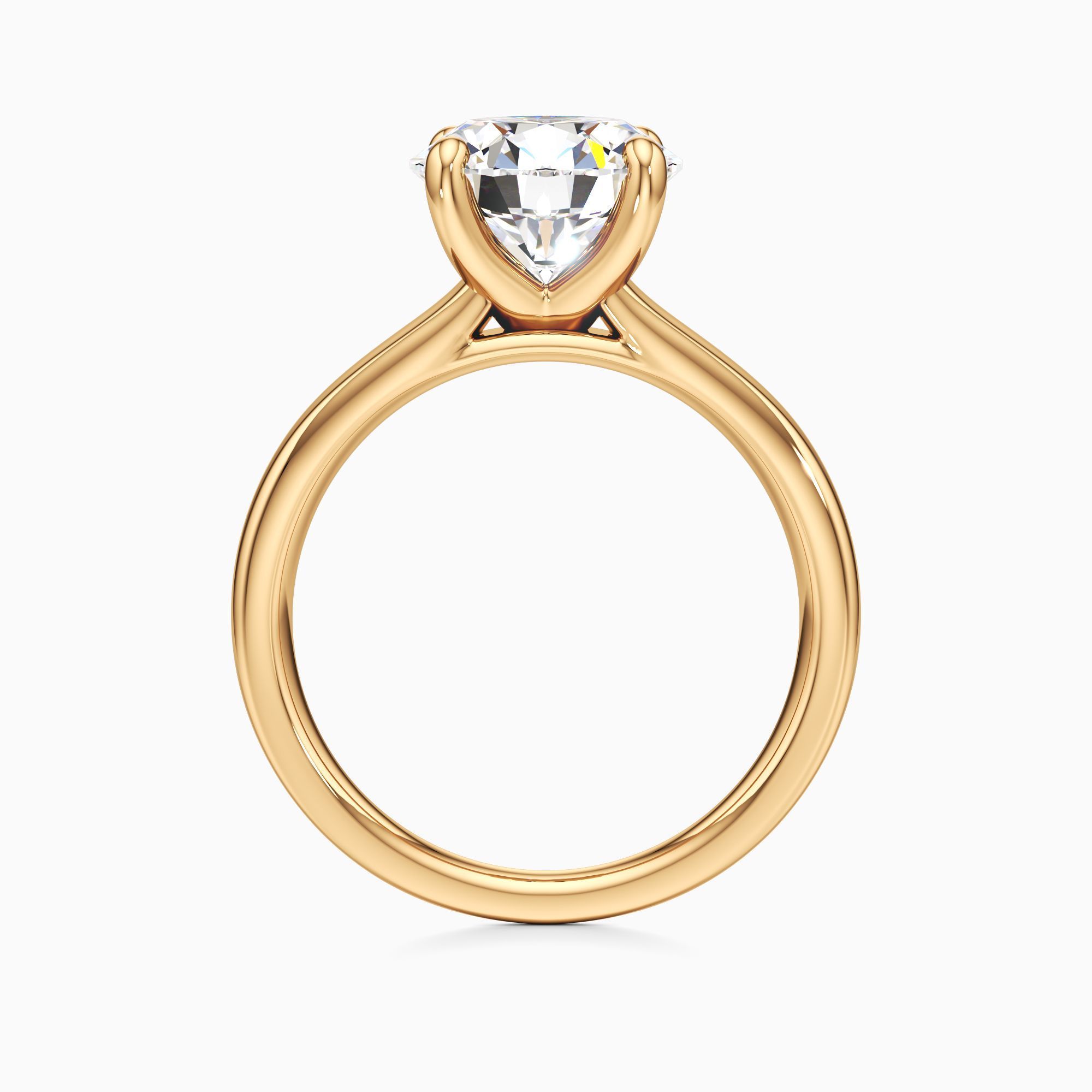 Devon Lab Grown Diamond Round Engagement Ring - Top view – Image 2 of 4