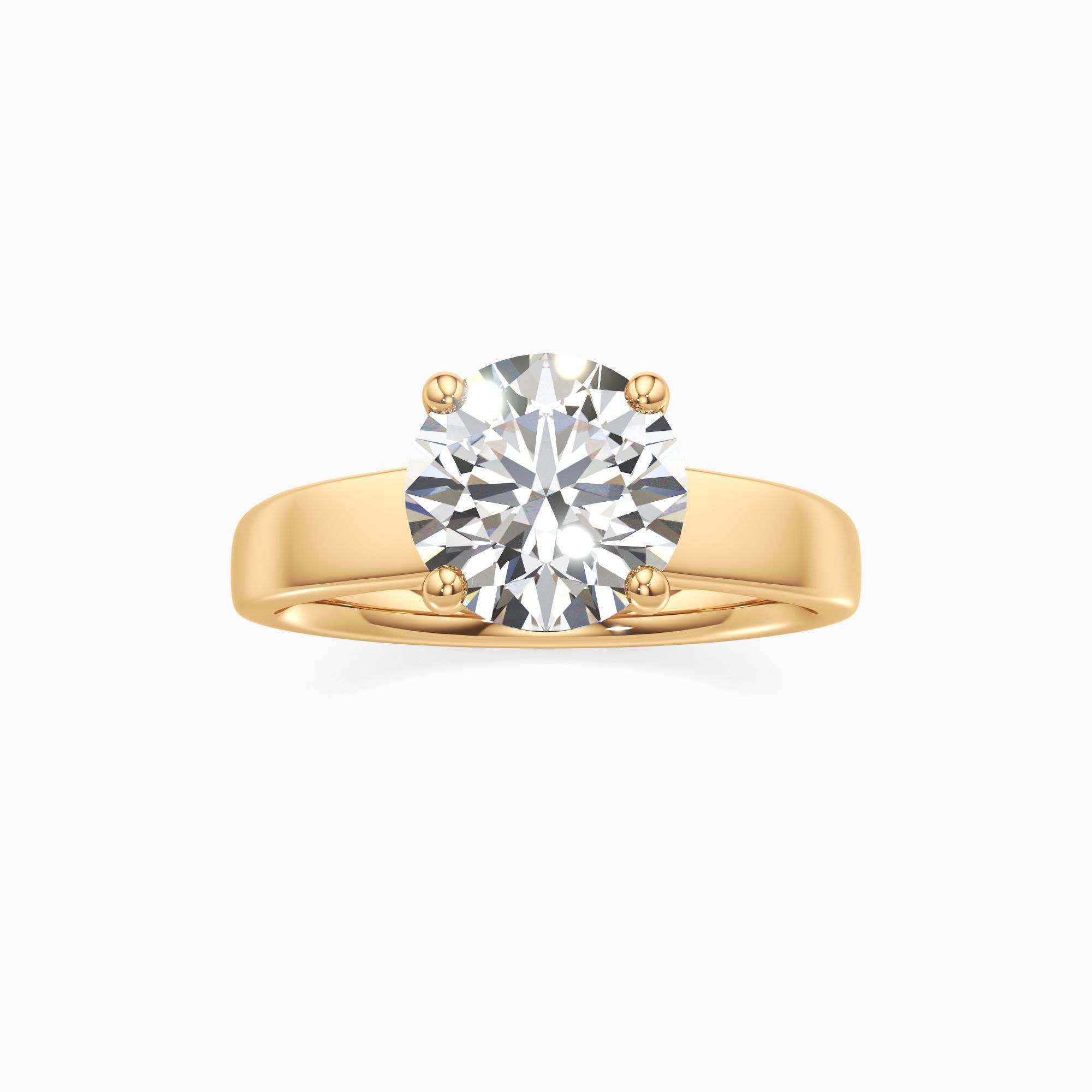Devon Lab Grown Diamond Round Engagement Ring - Through Finger view – Image 3 of 4