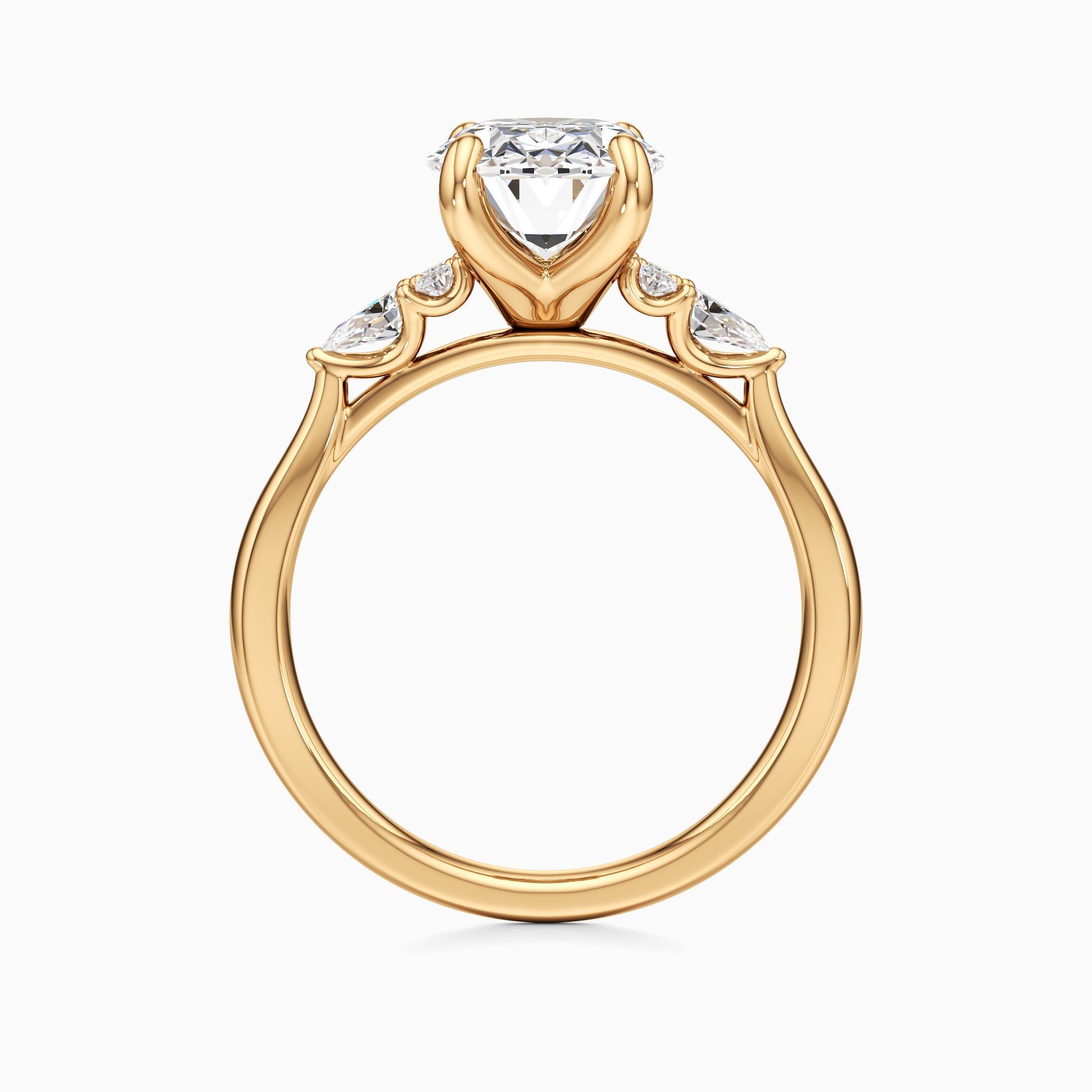 Chelsea Lab Grown Diamond Oval Engagement Ring - Top view – Image 2 of 4