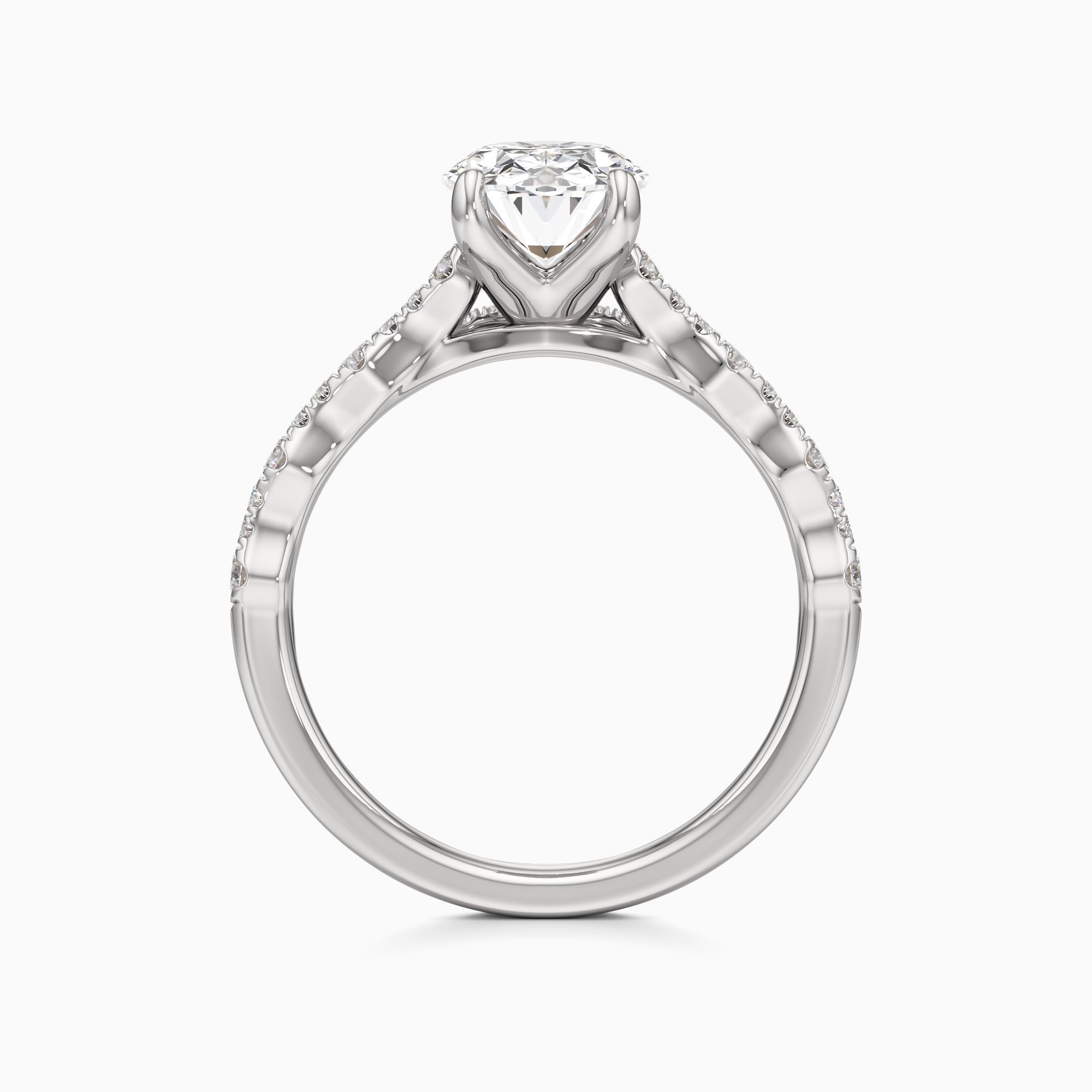 Geneva Lab Grown Diamond Oval Engagement Ring with Wedding Band - Top view – Image 2 of 4