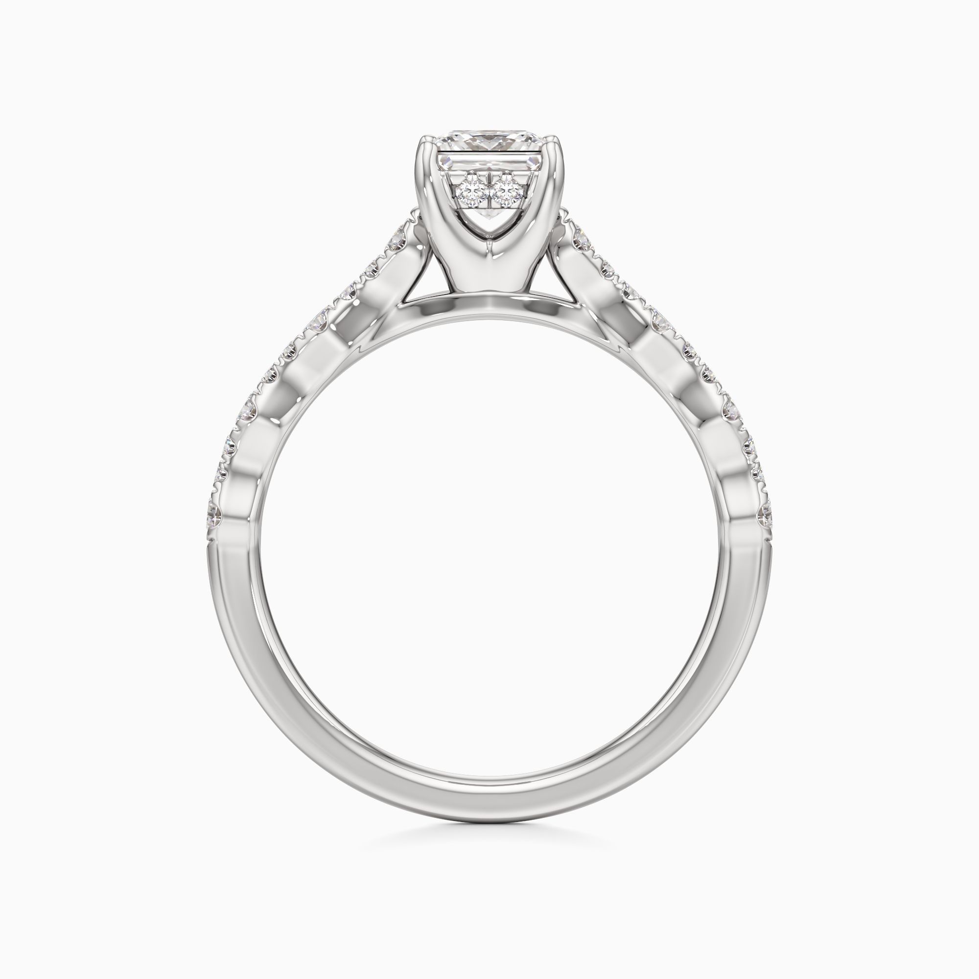 Geneva Hidden Halo Lab Grown Diamond Princess-Cut Engagement Ring - Top view – Image 2 of 4