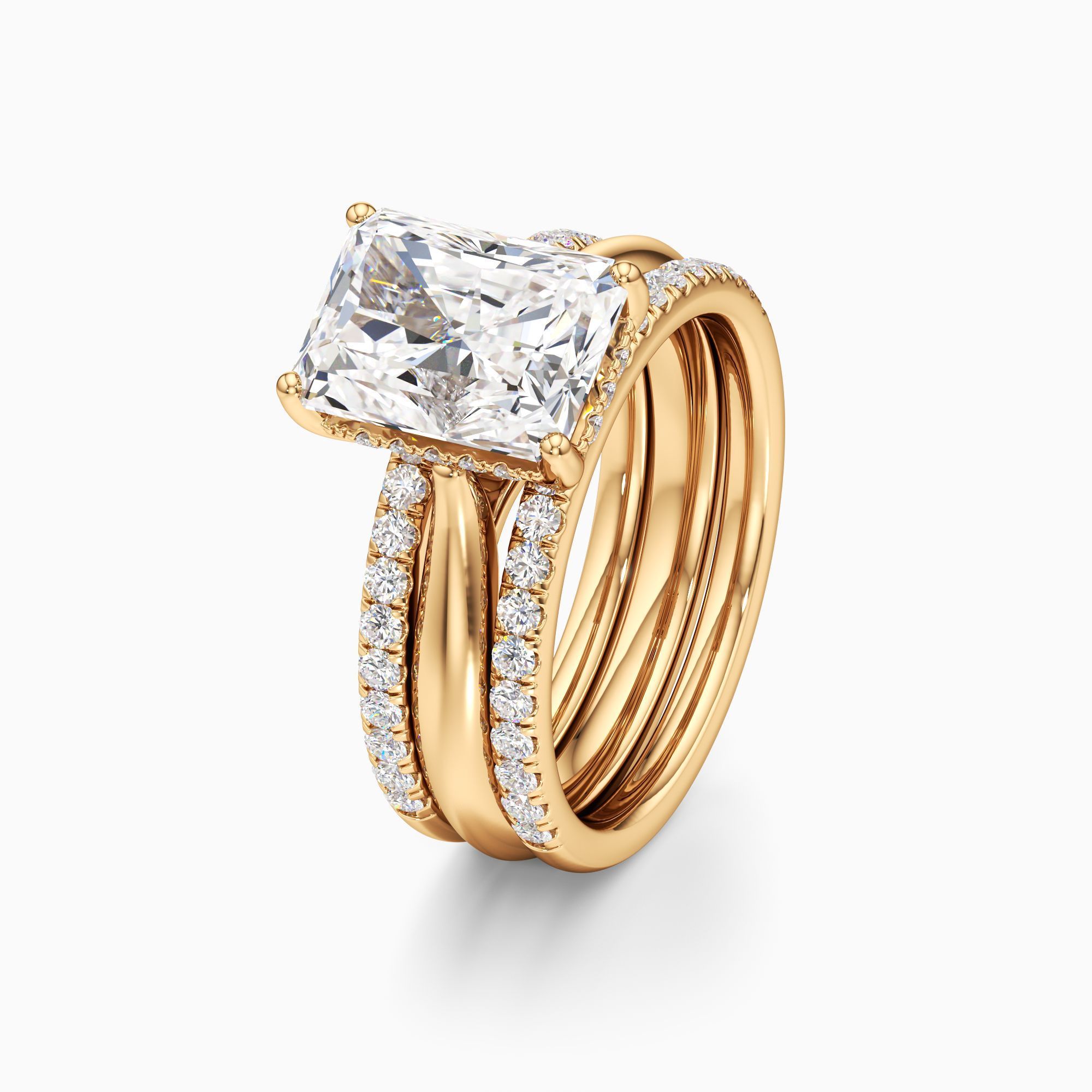 Hope Lab Grown Diamond Radiant-Cut Engagement Ring with Wedding Bands - Primary view – Image 1 of 4