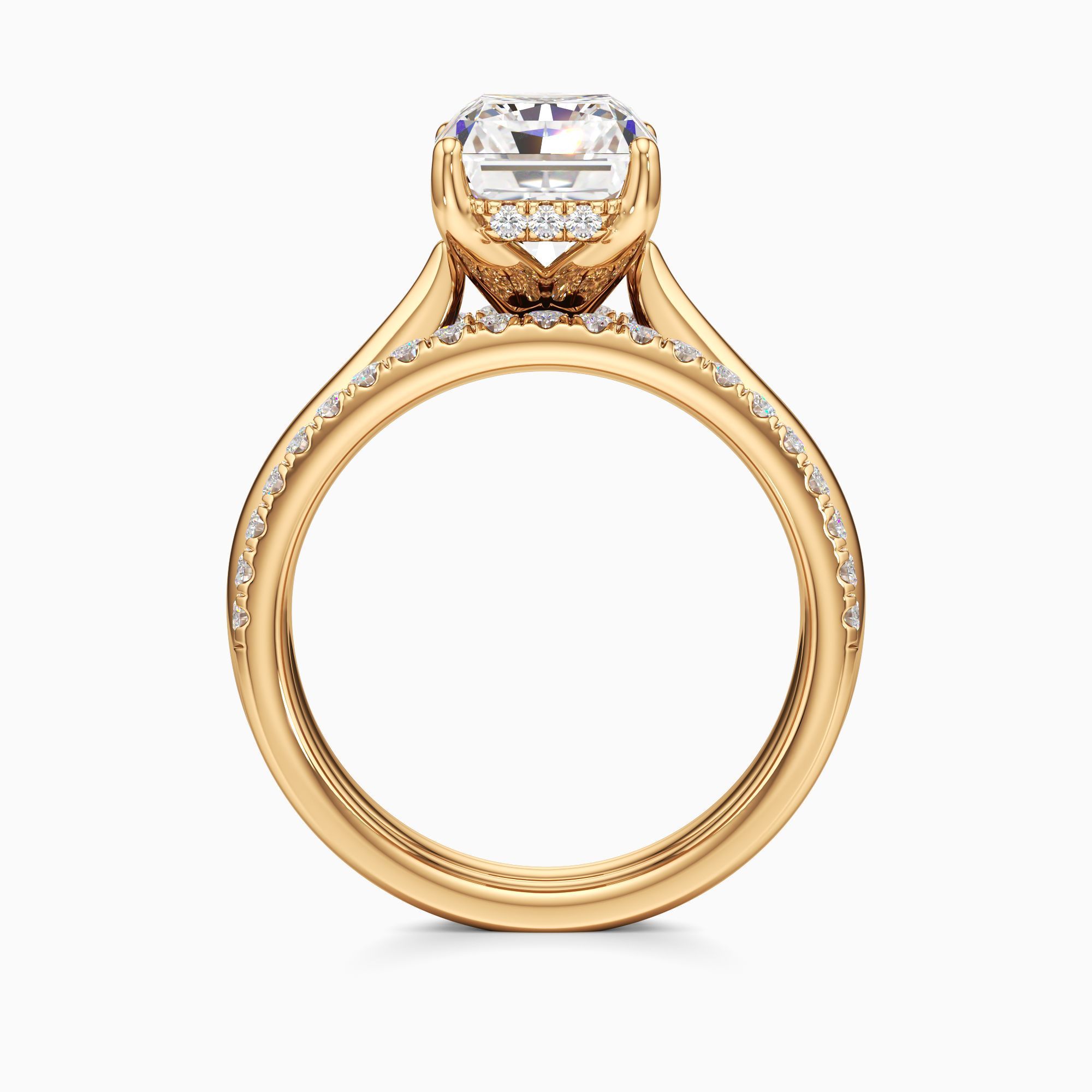 Hope Lab Grown Diamond Radiant-Cut Engagement Ring with Wedding Bands - Top view – Image 2 of 4
