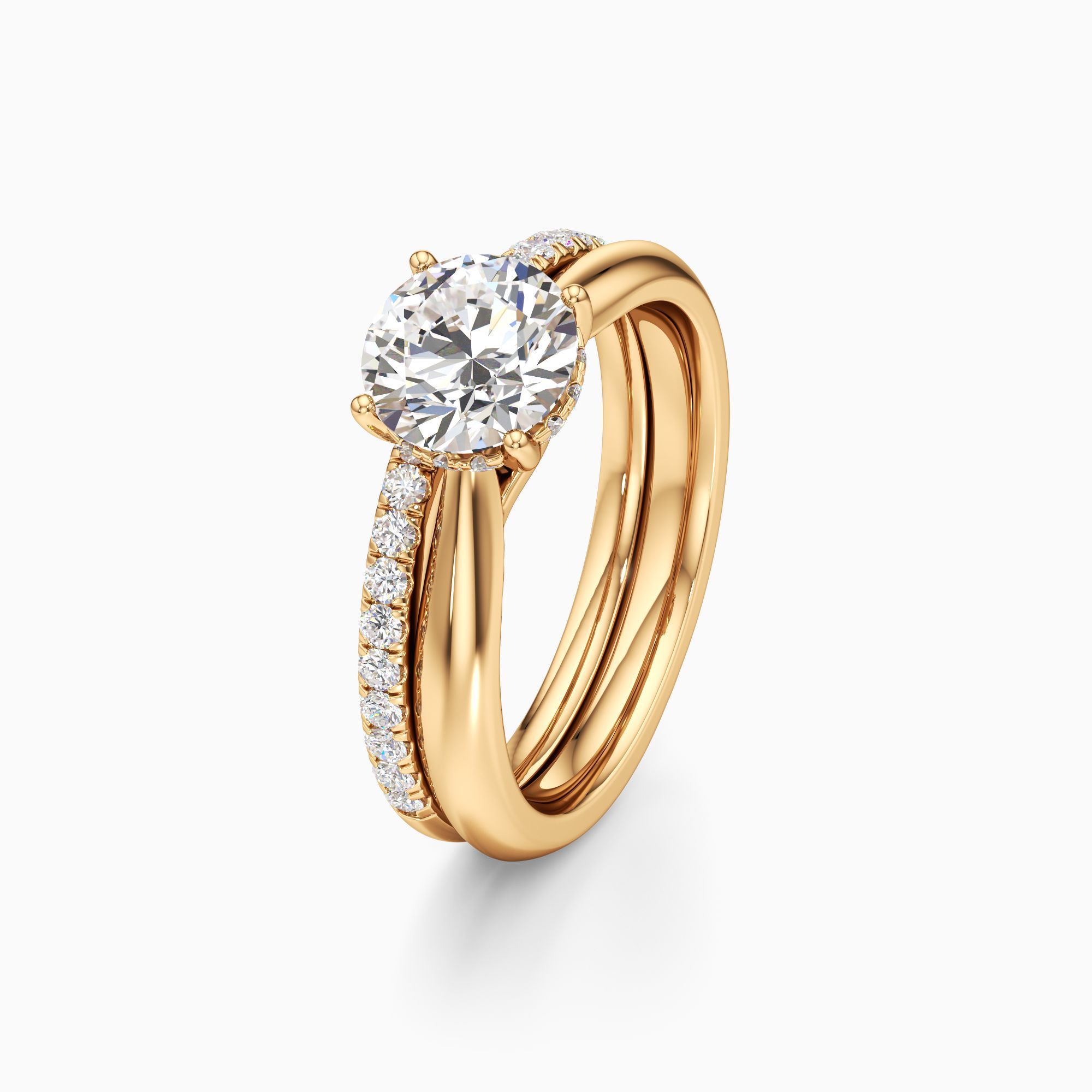 Hope Lab Grown Diamond Round Engagement Ring with Wedding Band - Primary view – Image 1 of 4