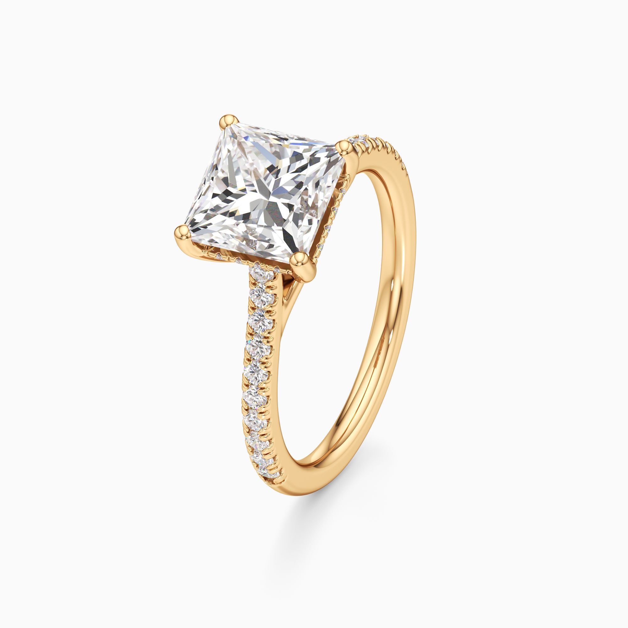 Luce Hidden Halo Lab Grown Diamond Princess-Cut Engagement Ring - Primary view – Image 1 of 4
