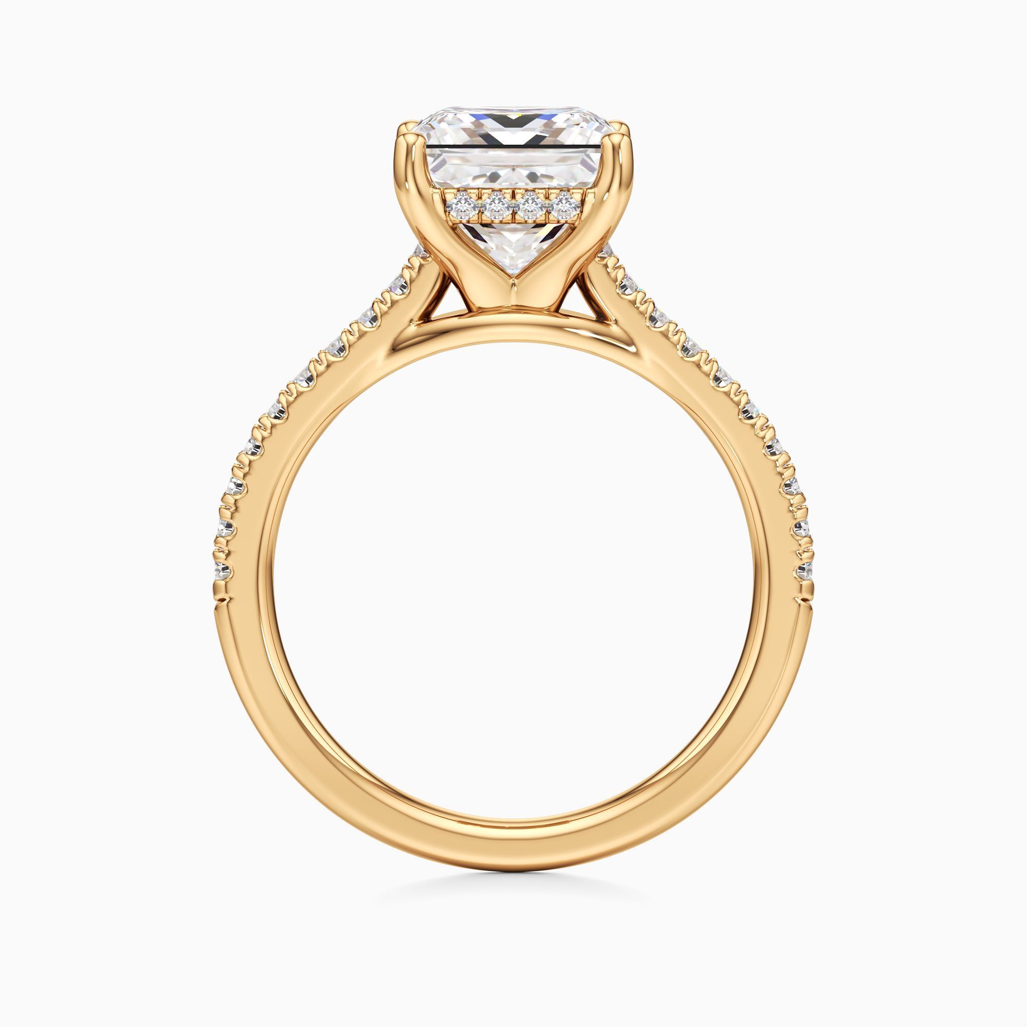 Luce Hidden Halo Lab Grown Diamond Princess-Cut Engagement Ring - Top view – Image 2 of 4