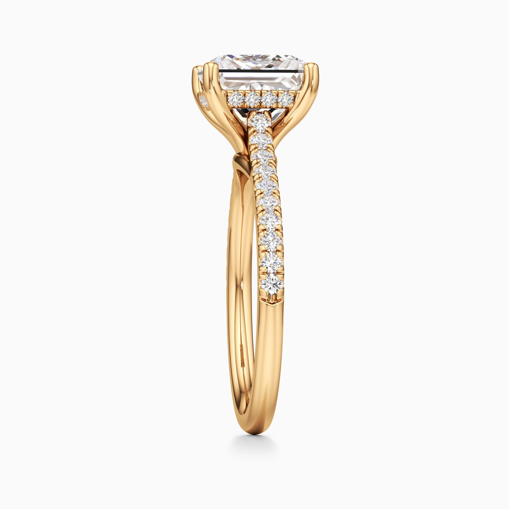 Luce Hidden Halo Lab Grown Diamond Princess-Cut Engagement Ring - Side view – Image 4 of 4