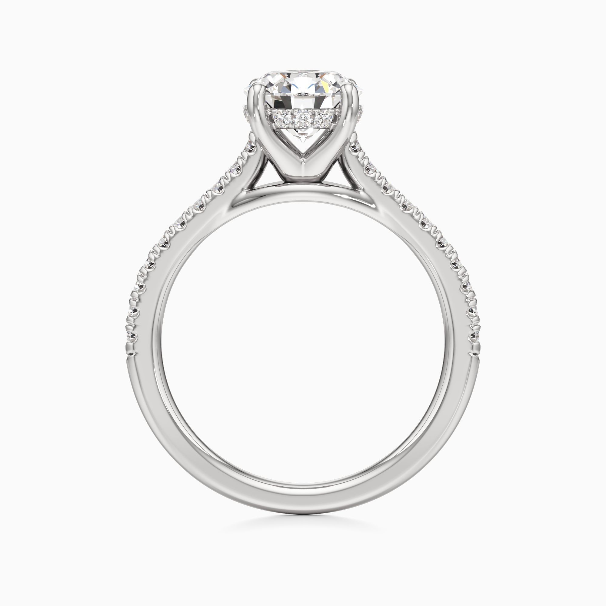 Luce Hidden Halo Lab Grown Diamond Round Engagement Ring - Top view – Image 2 of 4
