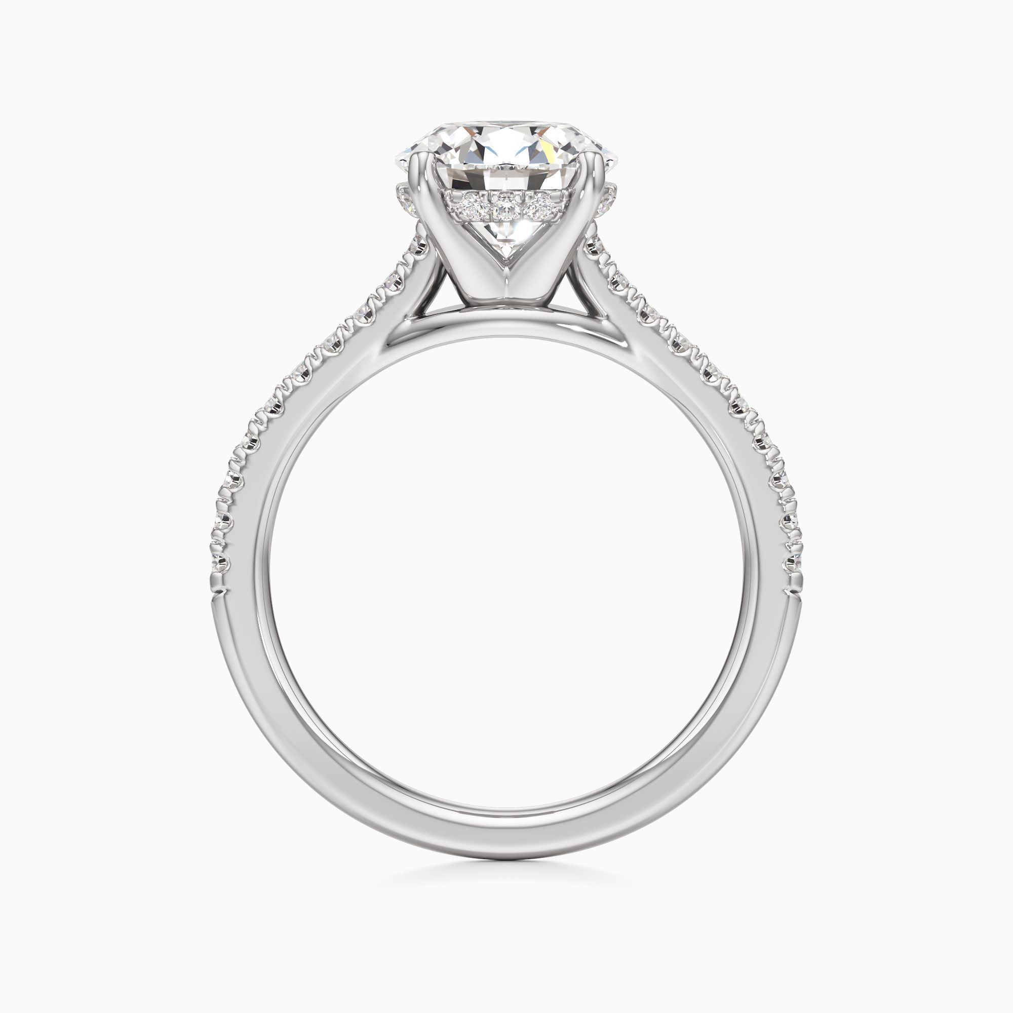 Luce Hidden Halo Lab Grown Diamond Round Engagement Ring - Top view – Image 2 of 4