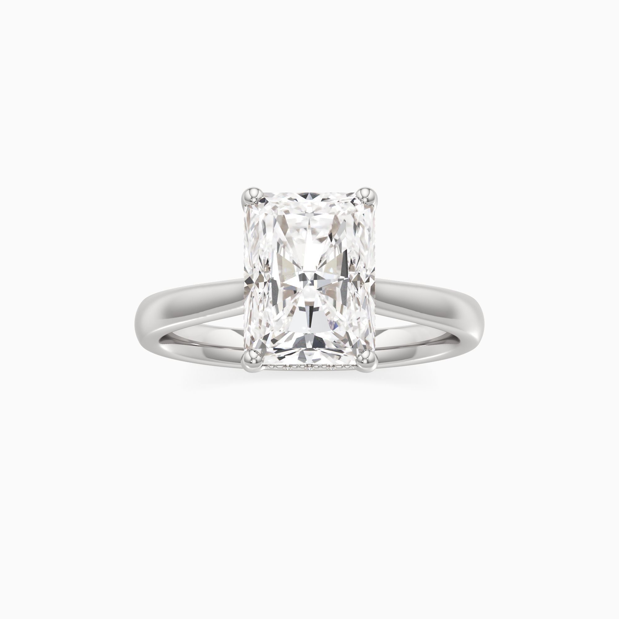 Kerry Lab Grown Diamond Radiant-Cut Engagement Ring - Through Finger view – Image 3 of 4