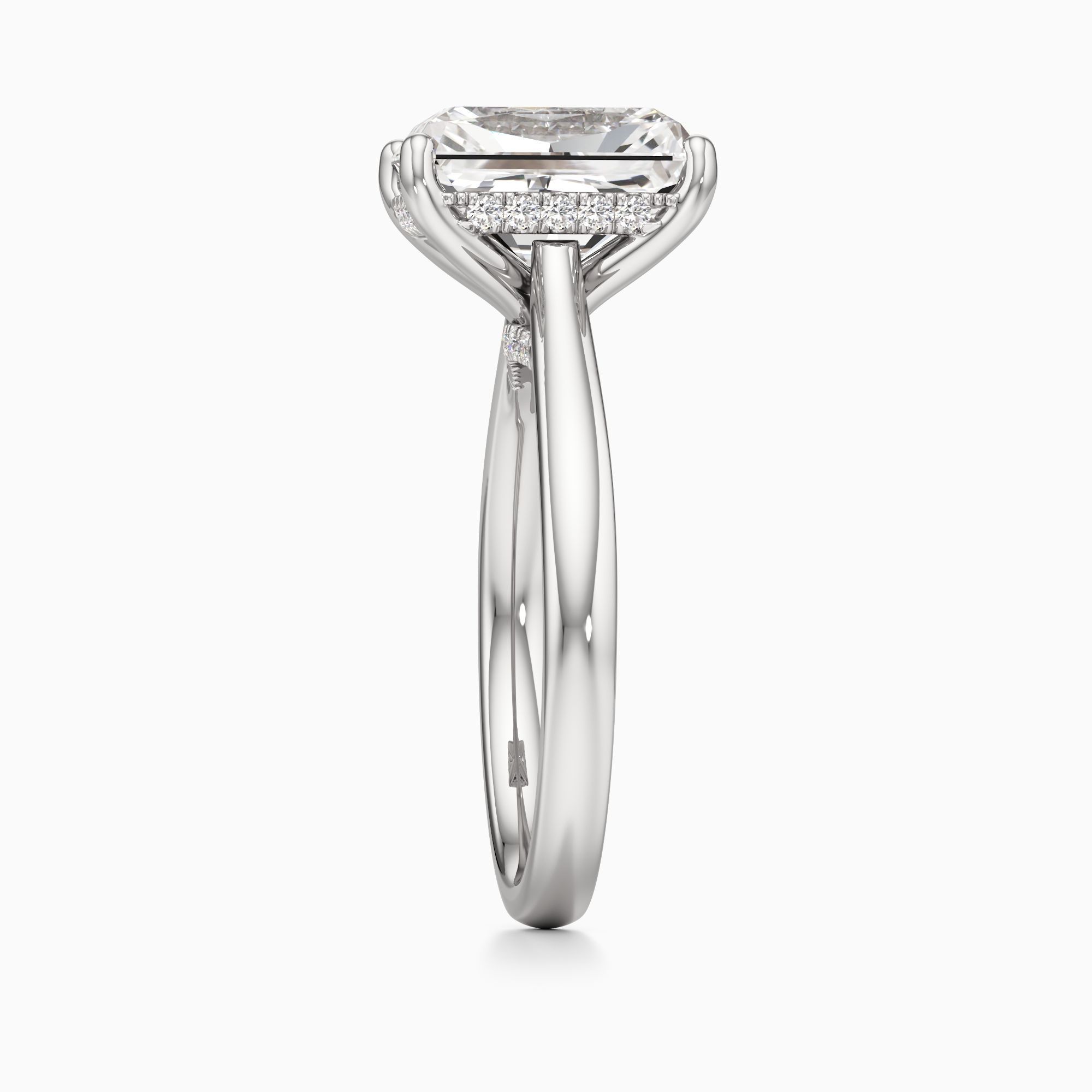 Kerry Lab Grown Diamond Radiant-Cut Engagement Ring - Side view – Image 4 of 4