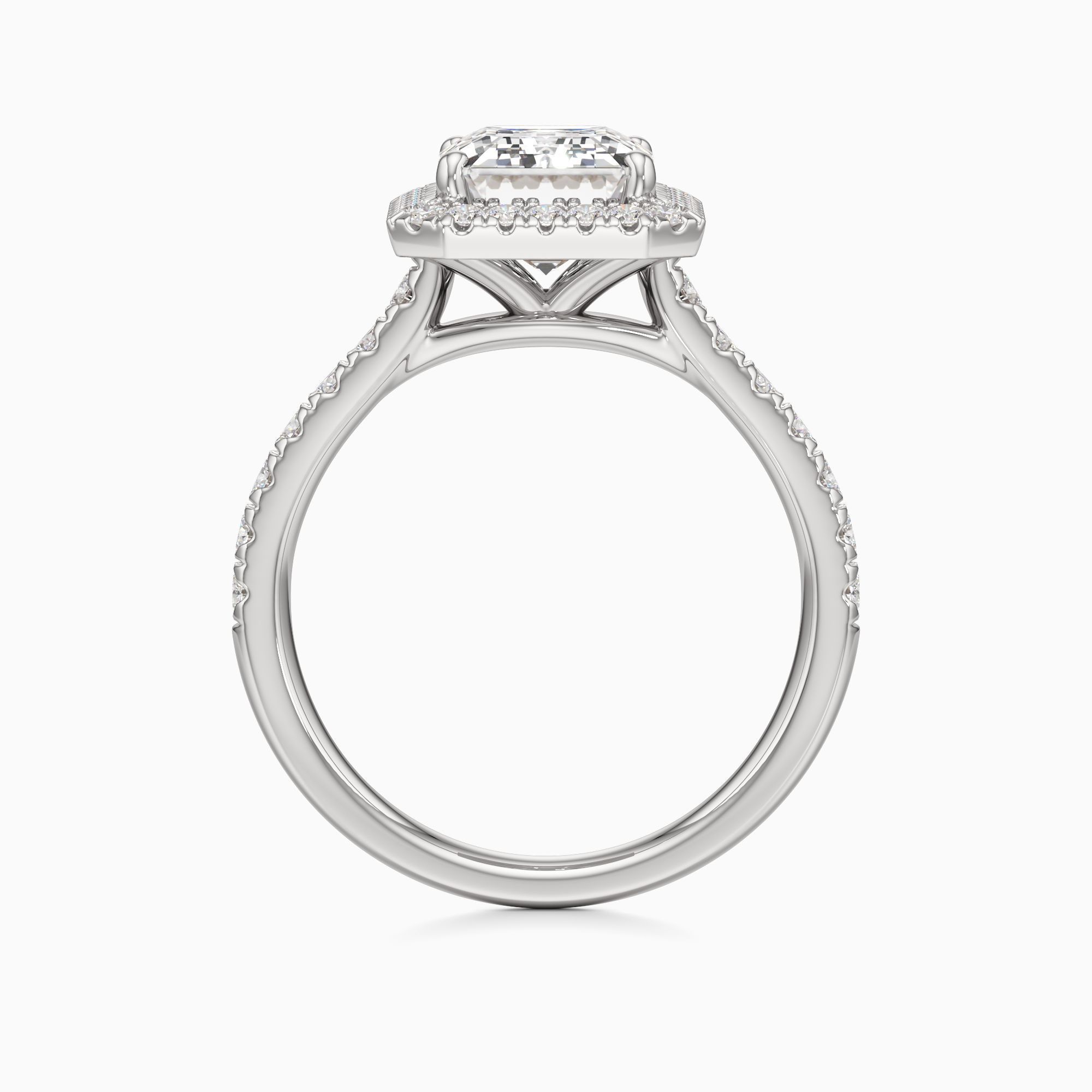 Amira Lab Grown Diamond Emerald-Cut Engagement Ring - Top view – Image 2 of 4