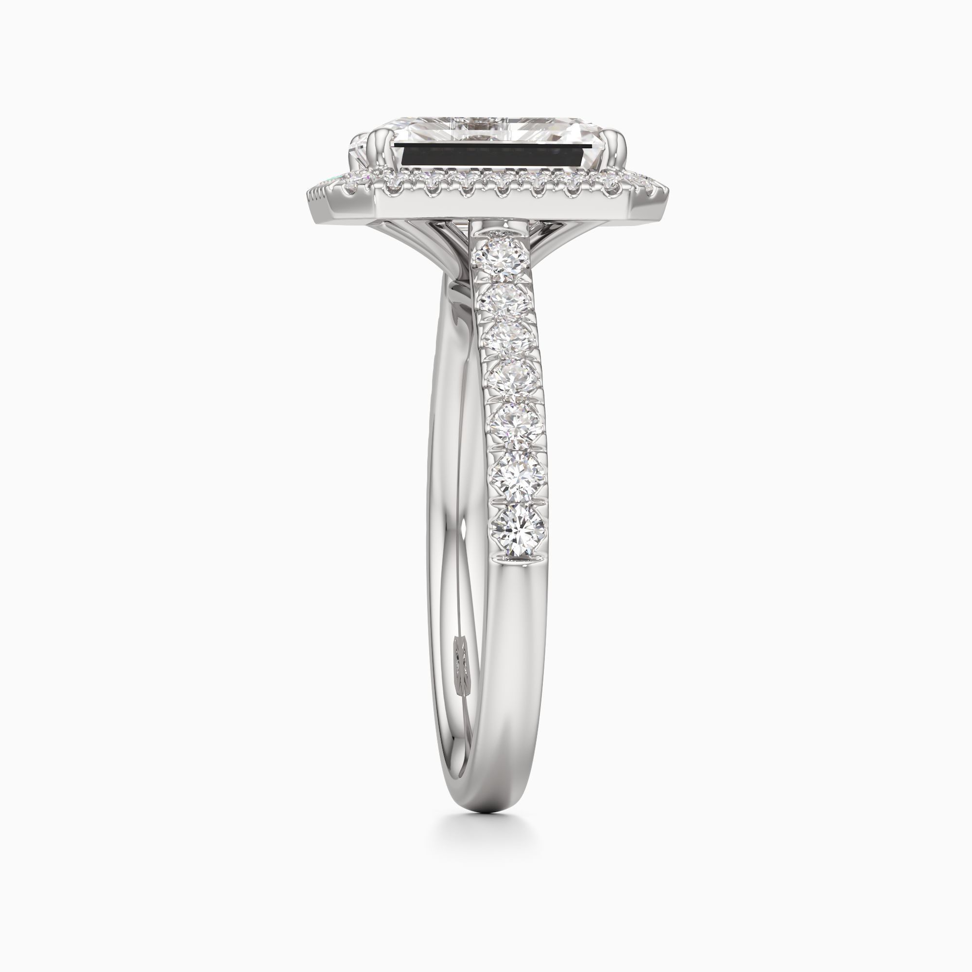 Amira Lab Grown Diamond Emerald-Cut Engagement Ring - Side view – Image 4 of 4