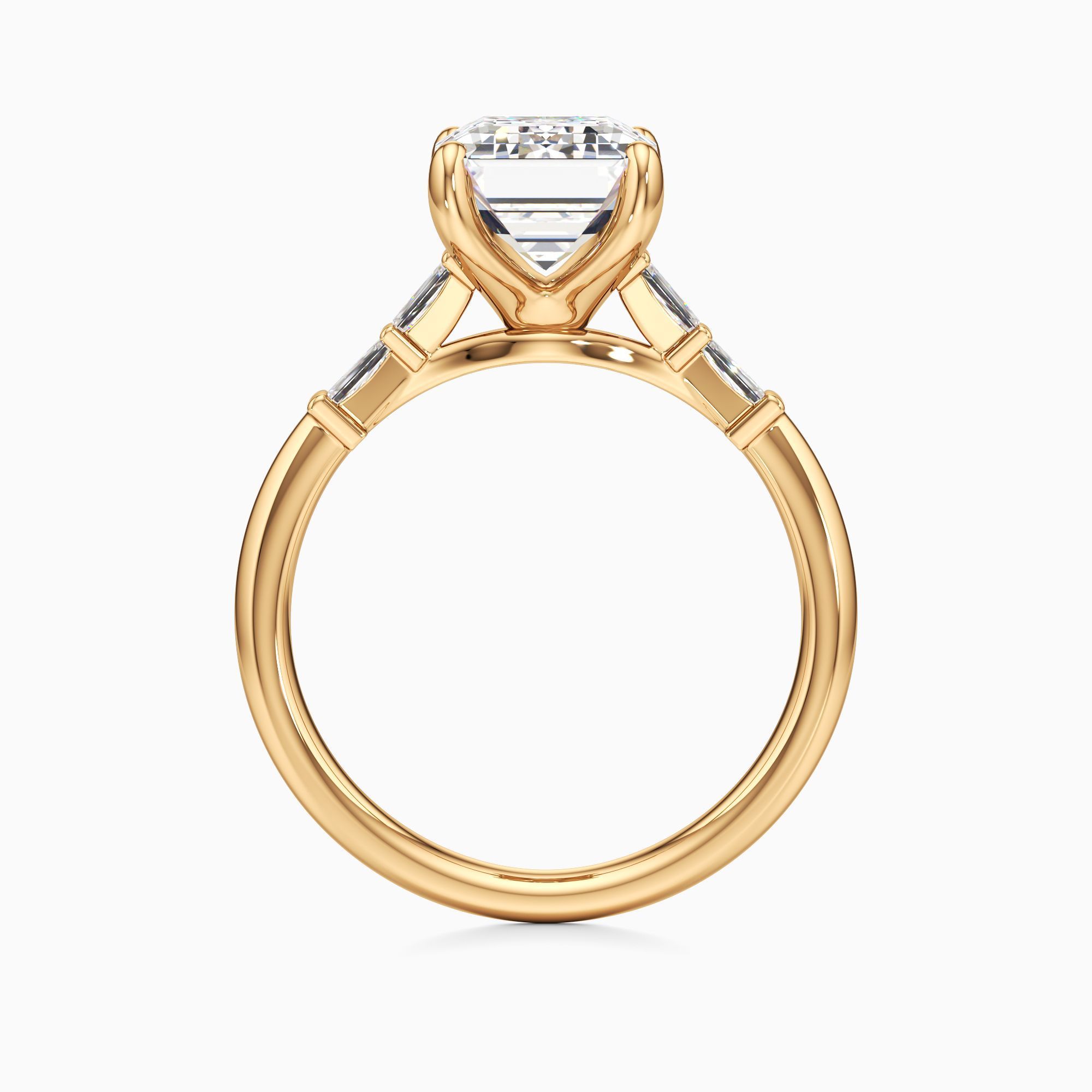 Echo Lab Grown Diamond Emerald-Cut Engagement Ring - Top view – Image 2 of 4