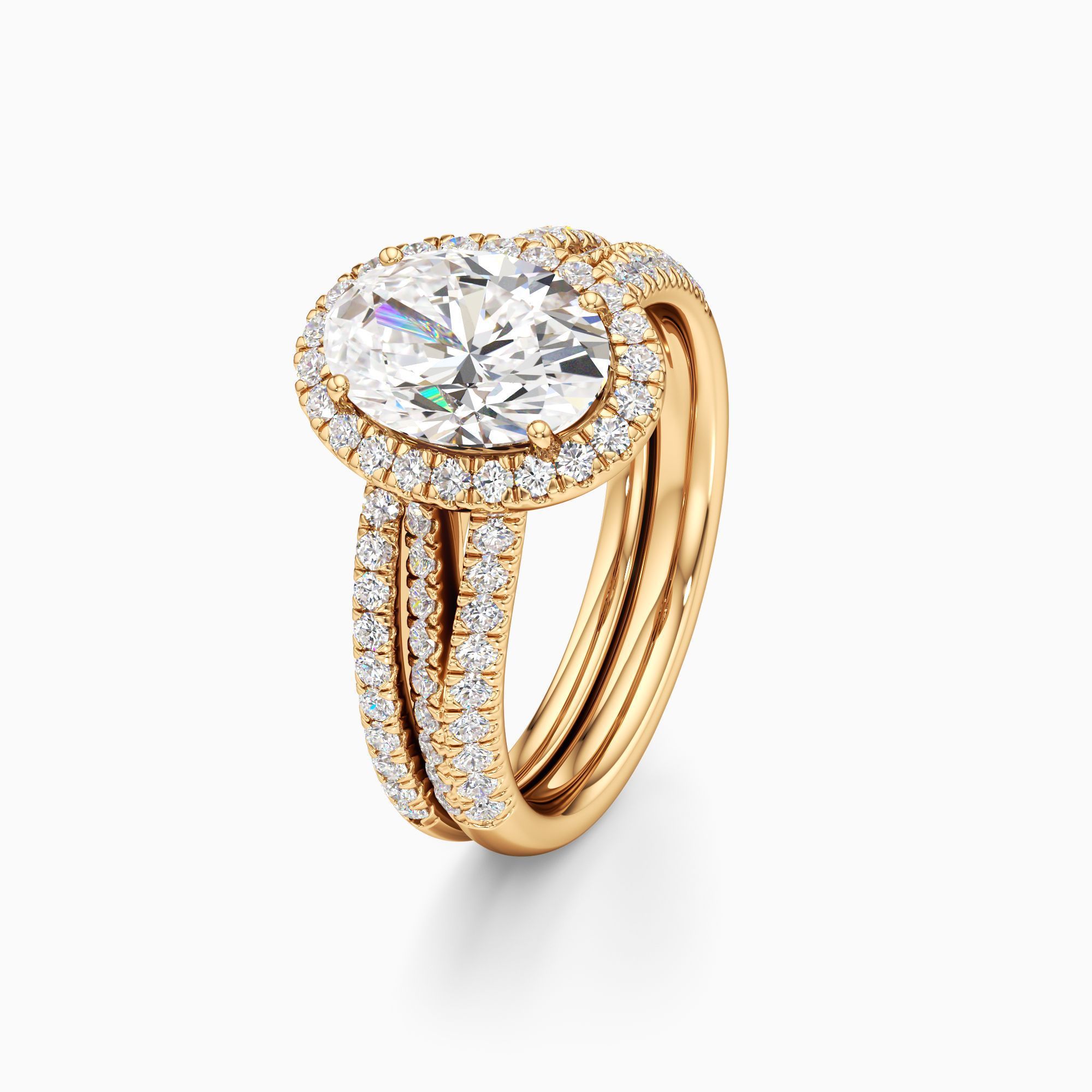 Callie Lab Grown Diamond Oval Engagement Ring with Wedding Band - Primary view – Image 1 of 4