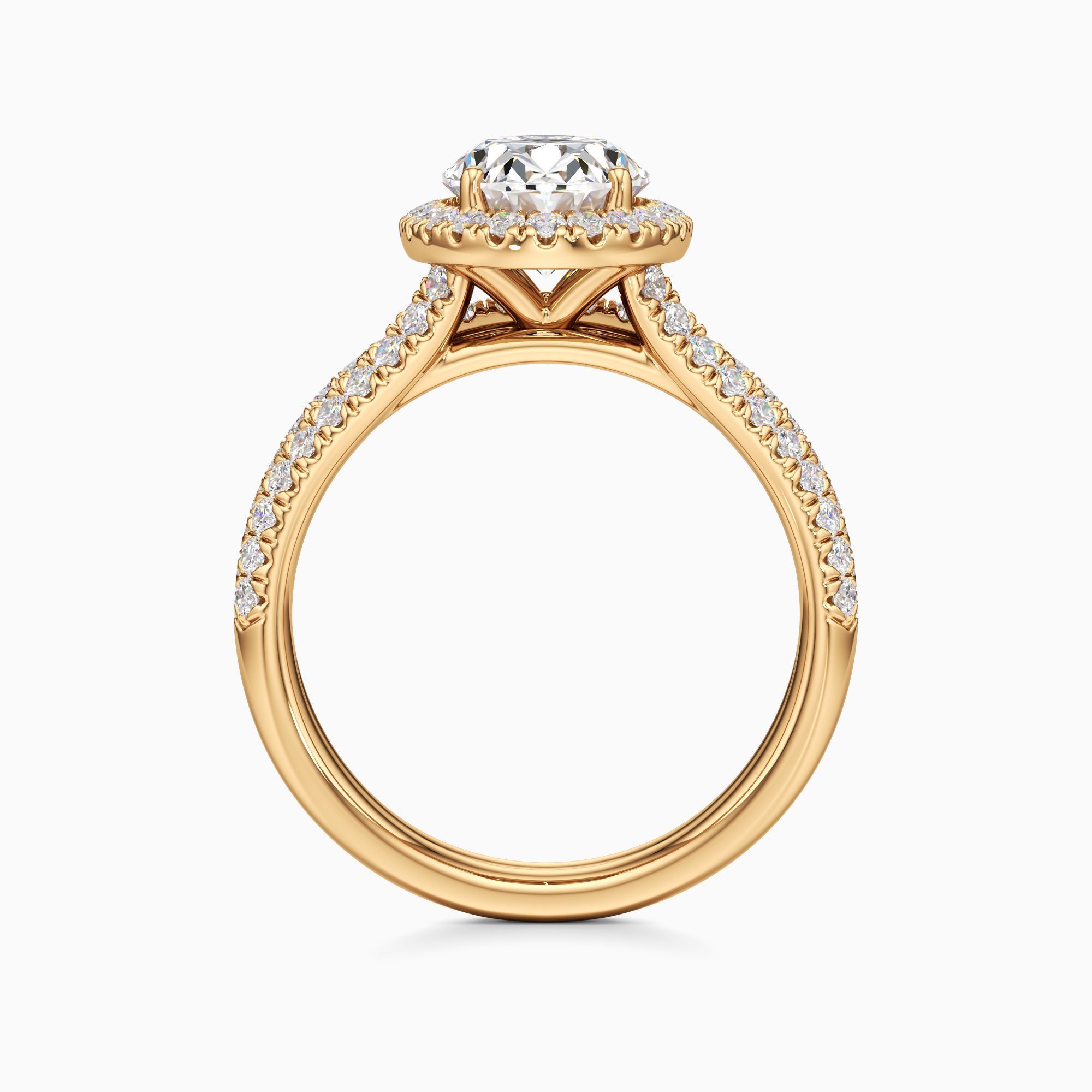 Callie Lab Grown Diamond Oval Engagement Ring with Wedding Band - Top view – Image 2 of 4