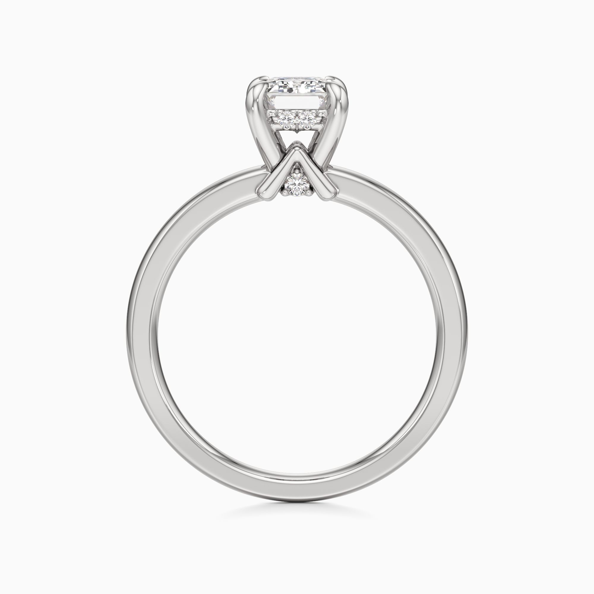 r&ecirc;ve Cara Lab Grown Diamond Emerald-Cut Engagement Ring - Top view – Image 2 of 4