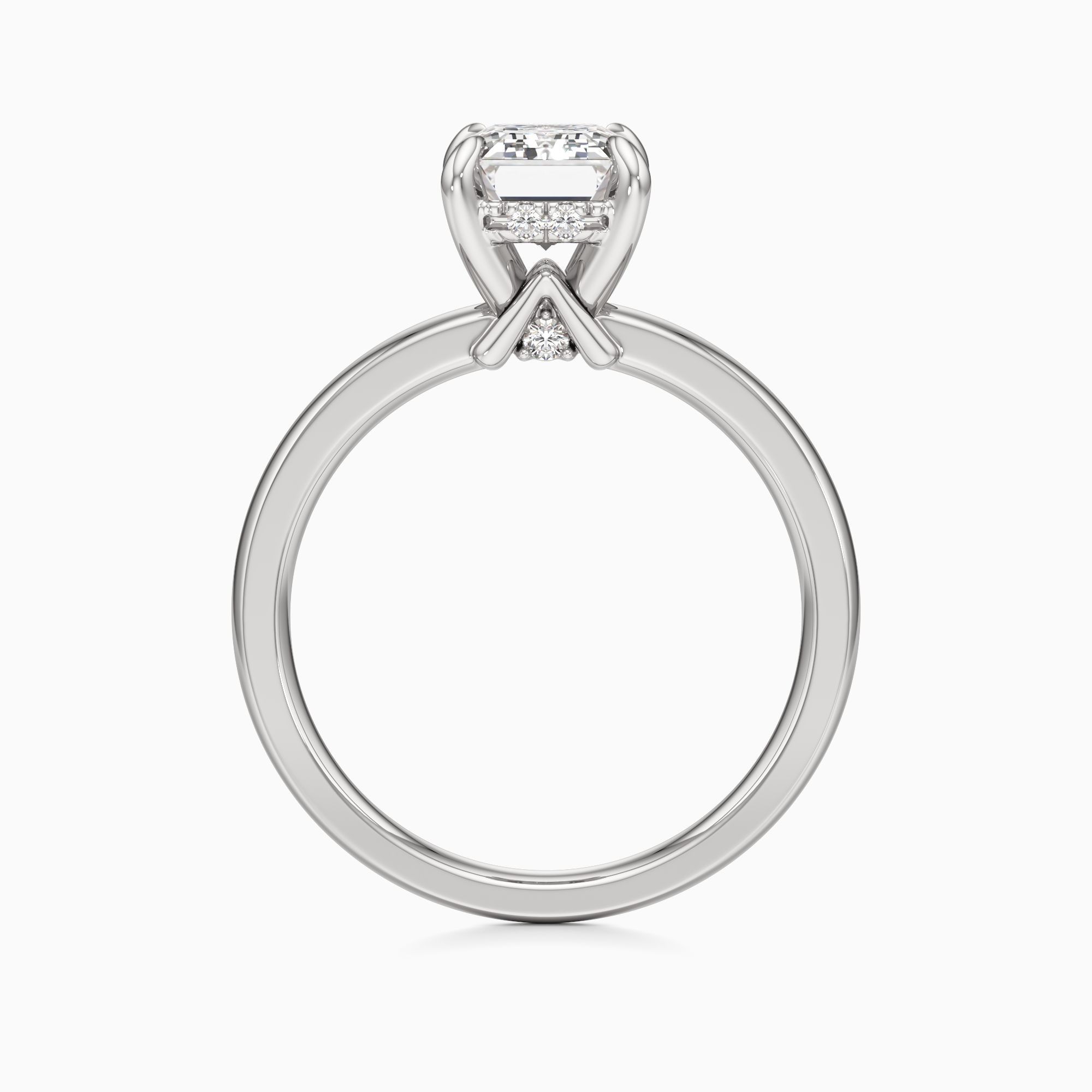 r&ecirc;ve Cara Lab Grown Diamond Emerald-Cut Engagement Ring - Top view – Image 2 of 4