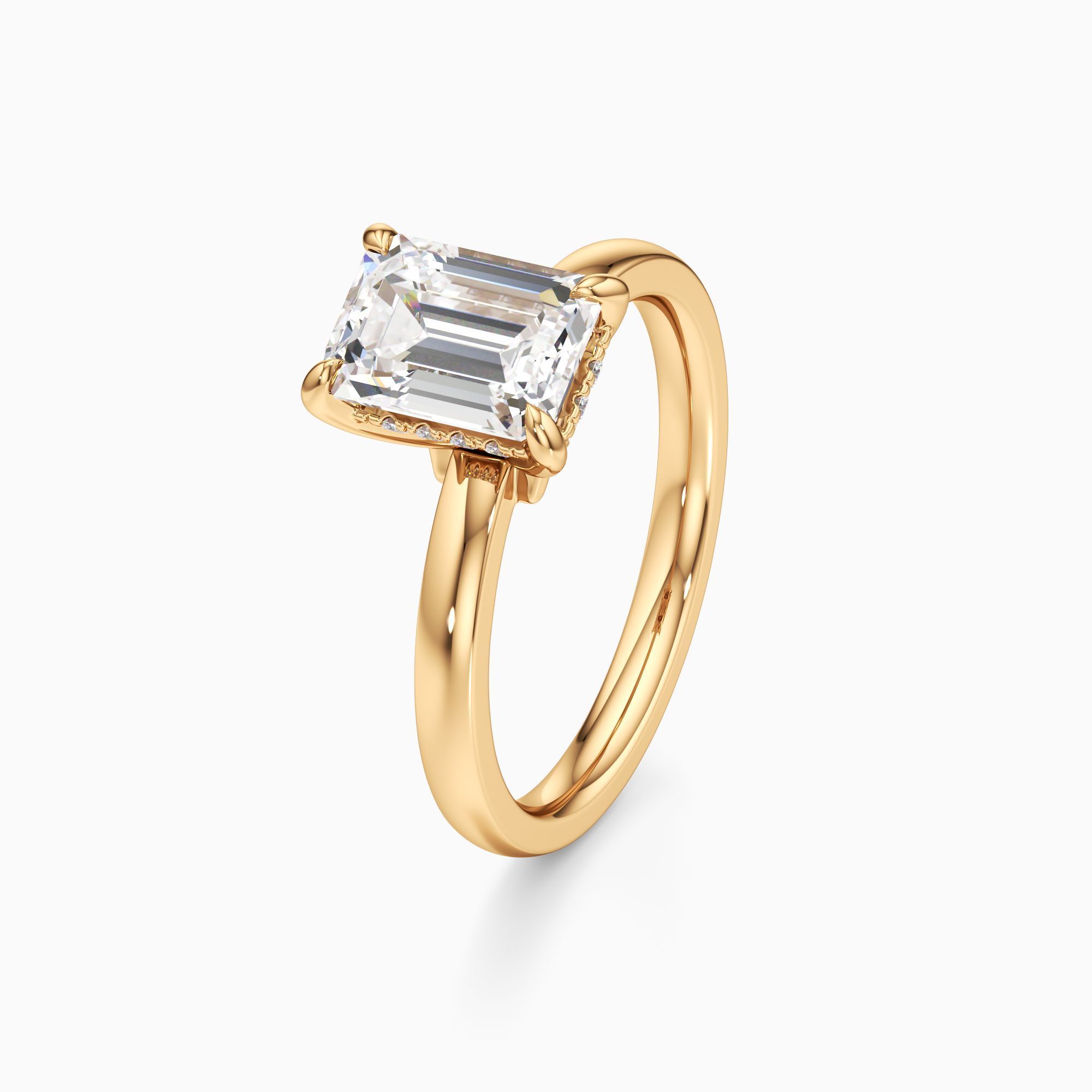 rêve Cara Lab Grown Diamond Emerald-Cut Engagement Ring - Primary view – Image 1 of 4