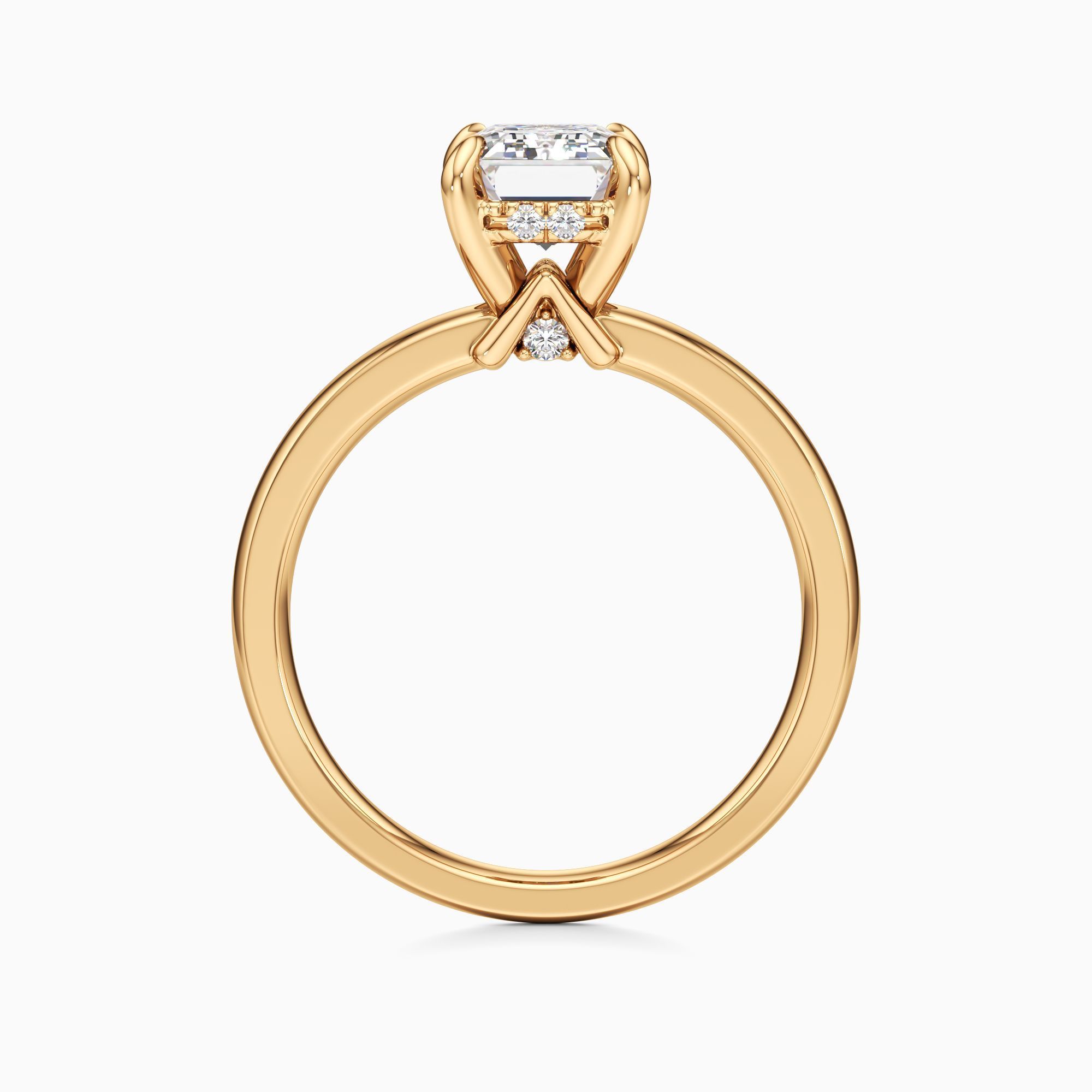 rêve Cara Lab Grown Diamond Emerald-Cut Engagement Ring - Top view – Image 2 of 4