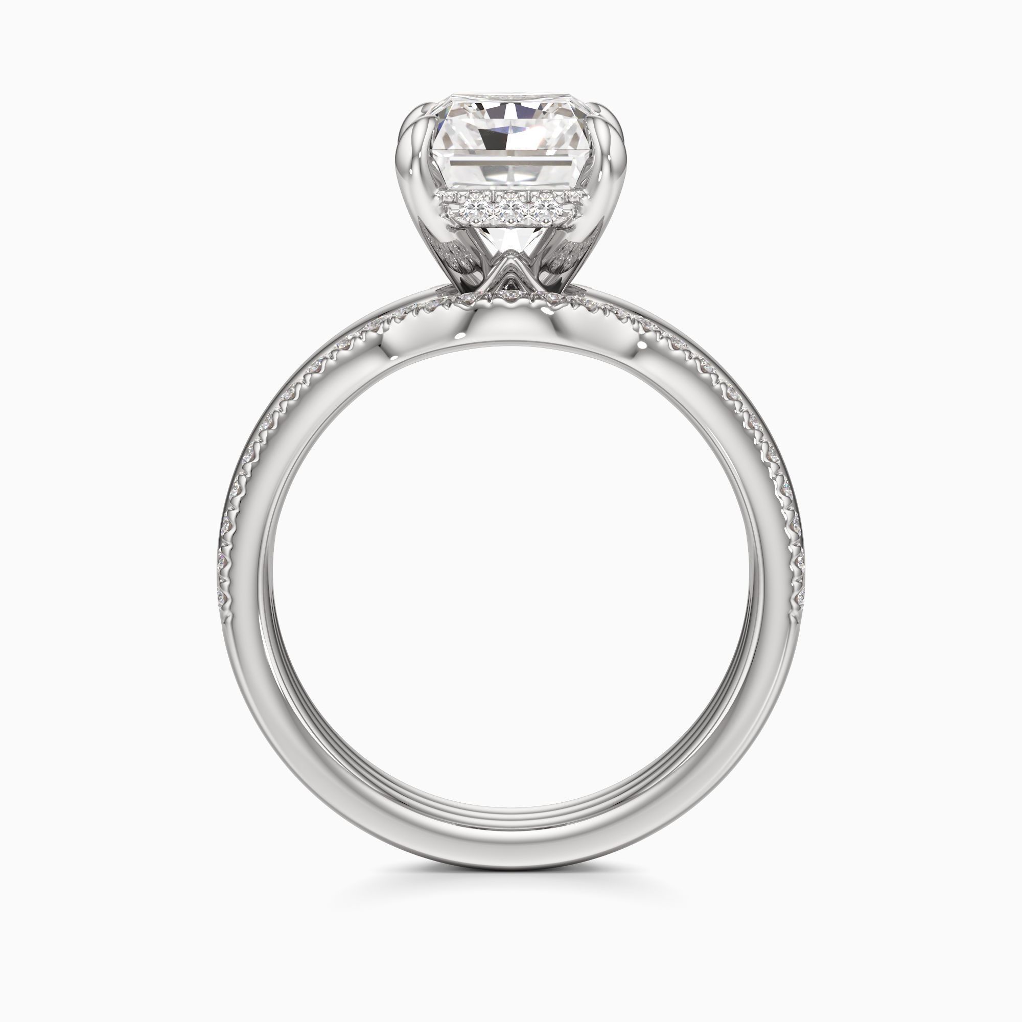 rêve Cara Lab Grown Diamond Radiant-Cut Engagement Ring with Wedding Bands - Top view – Image 2 of 4