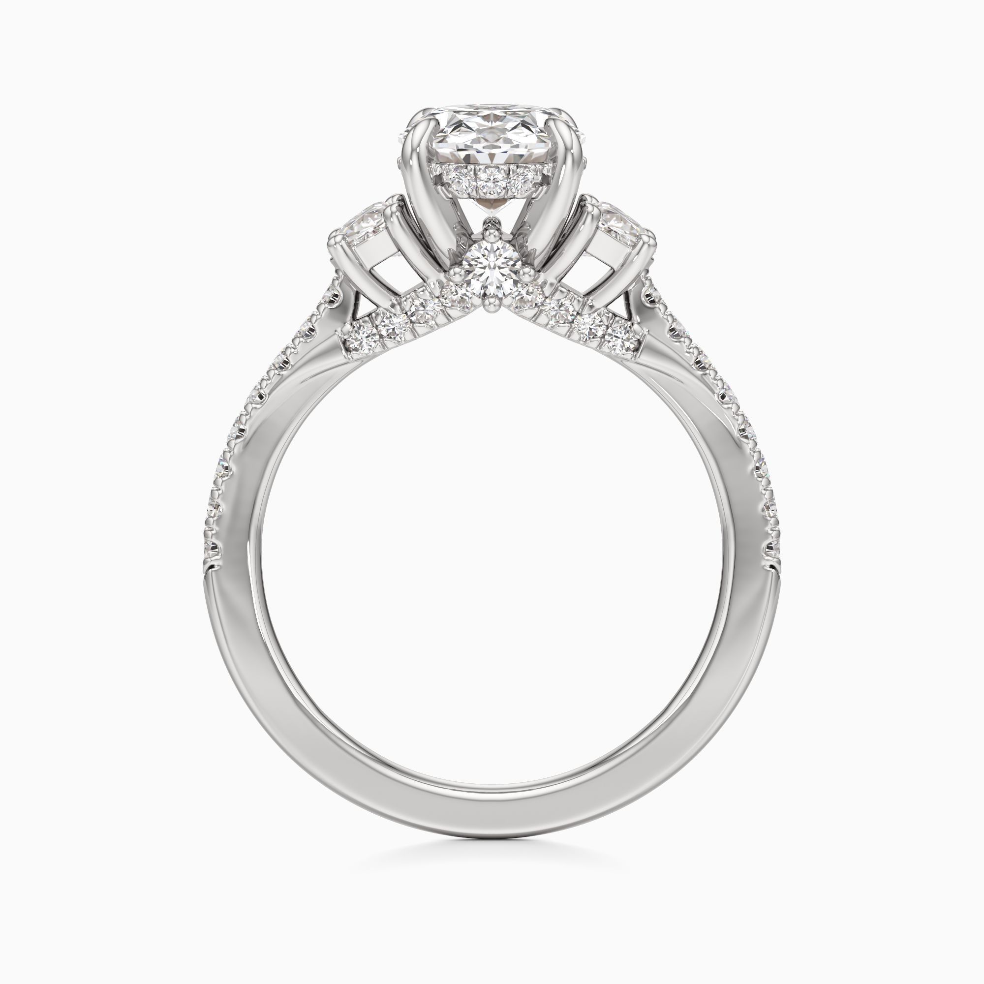 Jenny Packham Luna Lab Grown Diamond Oval Engagement Ring - Top view – Image 2 of 4