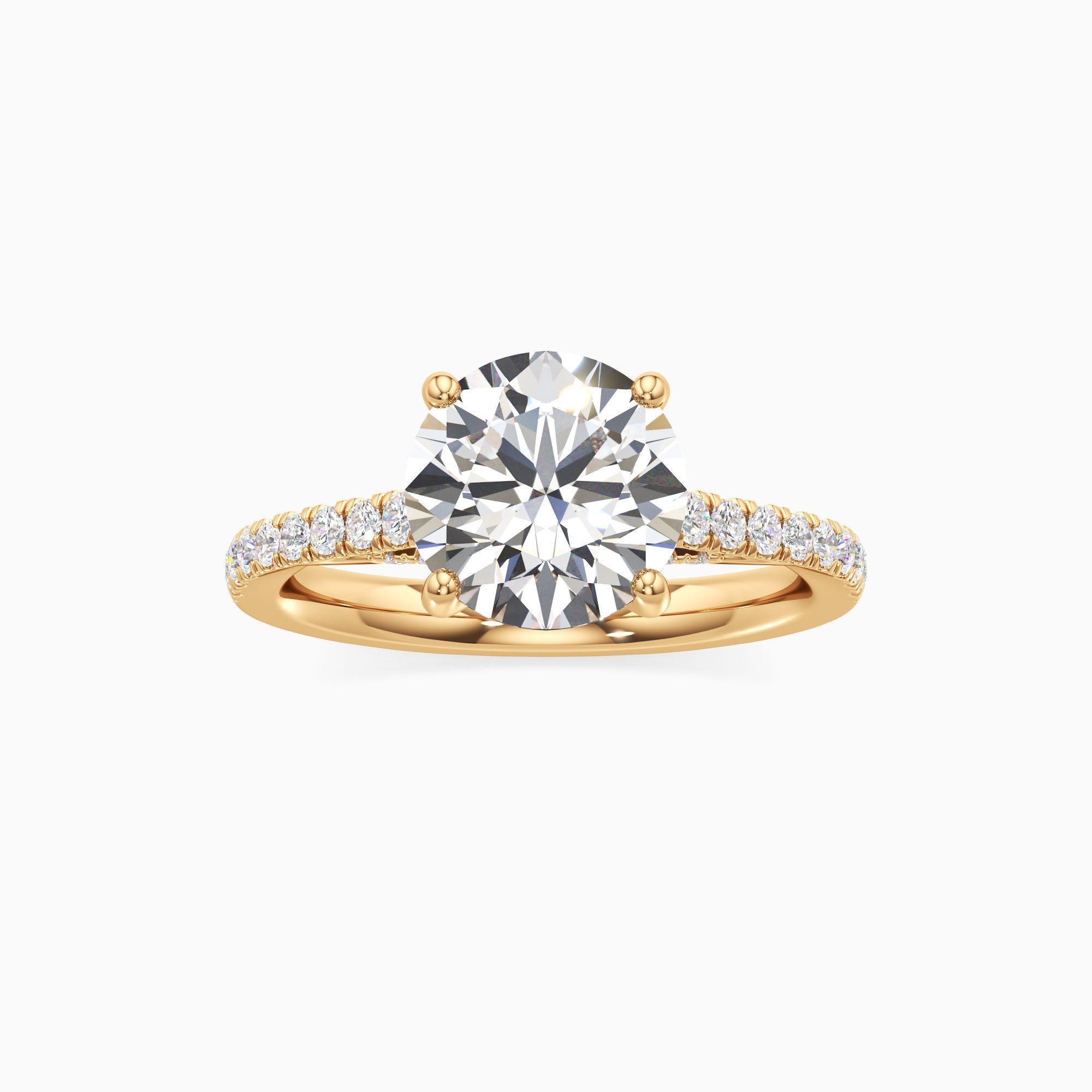 Jenny Packham Honour Lab Grown Diamond Round Engagement Ring - Through Finger view – Image 3 of 4