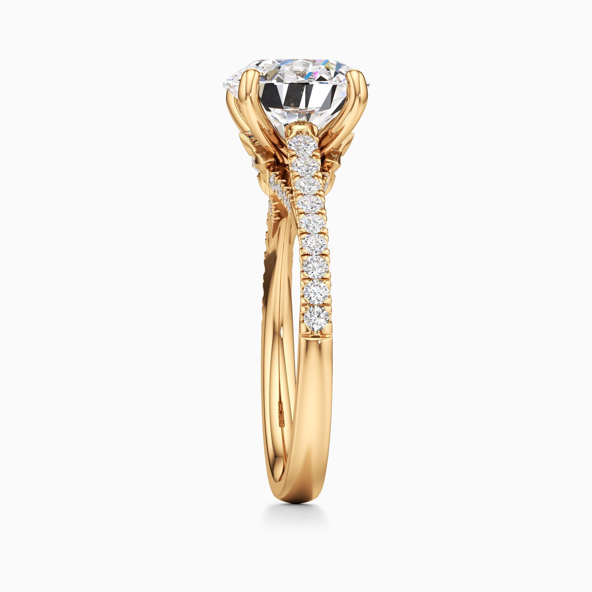 Jenny Packham Honour Lab Grown Diamond Round Engagement Ring - Side view – Image 4 of 4
