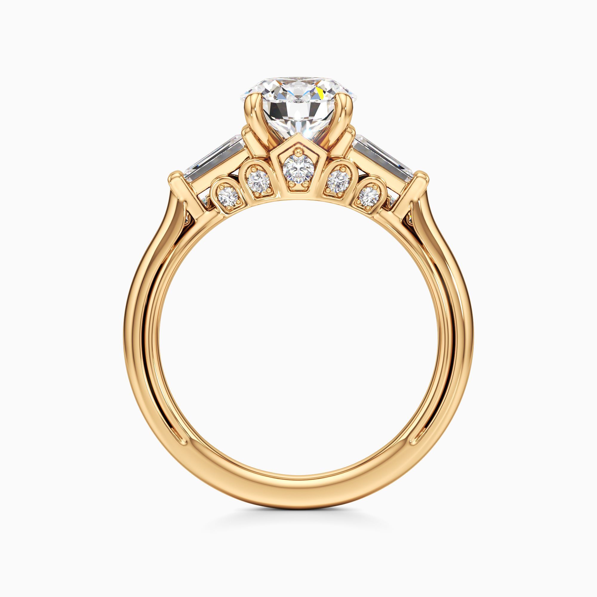 Jenny Packham Lillian Lab Grown Diamond Round Engagement Ring with Wedding Band - Top view – Image 2 of 4