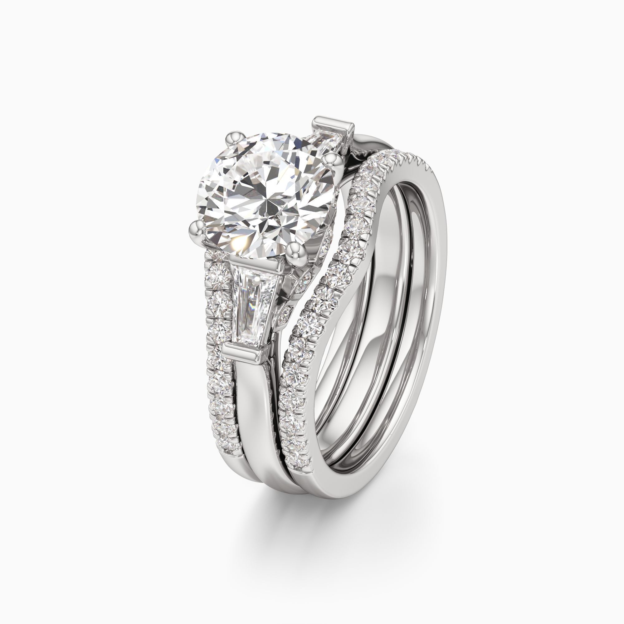 Jenny Packham Lillian Lab Grown Diamond Round Engagement Ring with Wedding Bands - Primary view – Image 1 of 4