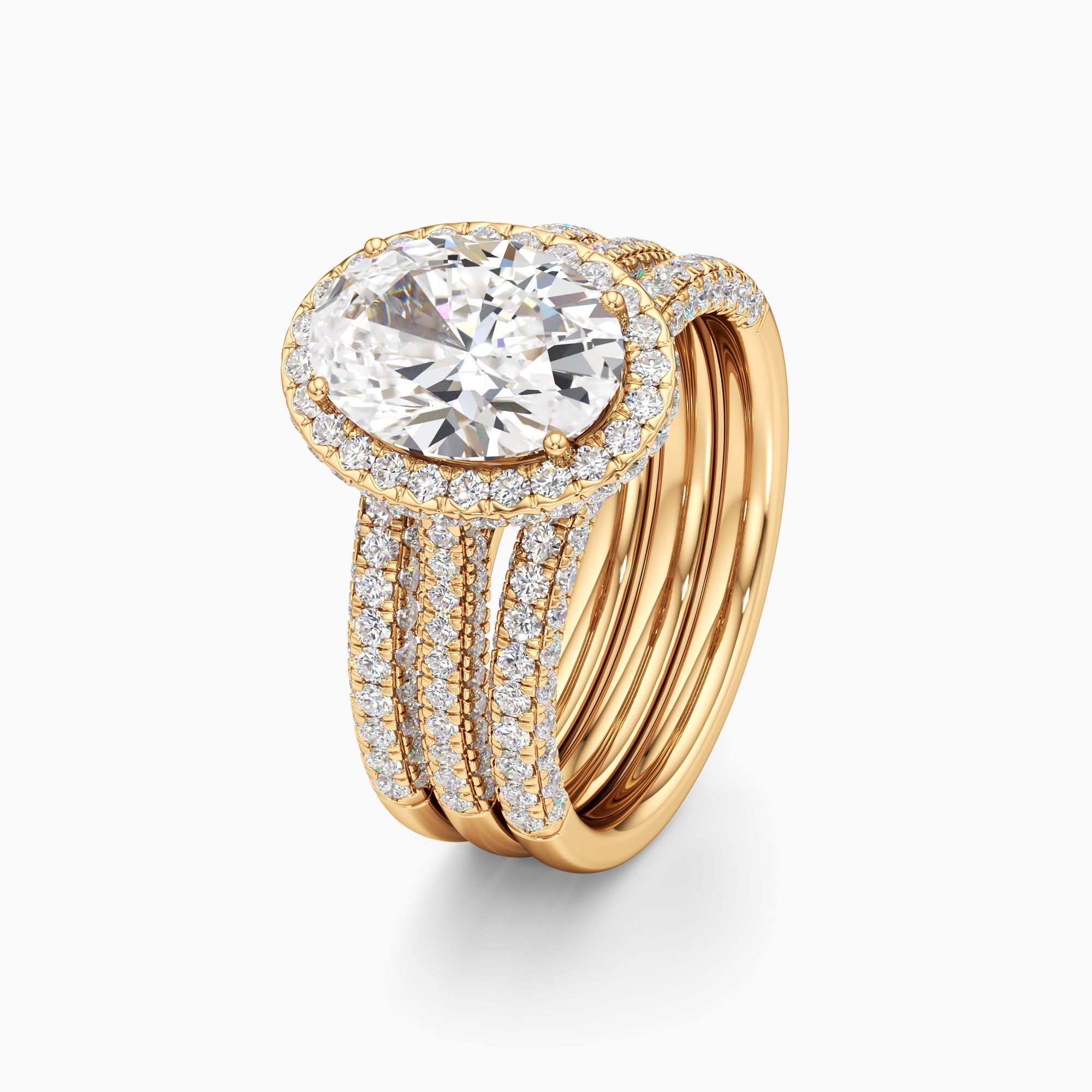 Octavia Lab Grown Diamond Oval Engagement Ring with Wedding Bands - Primary view – Image 1 of 4