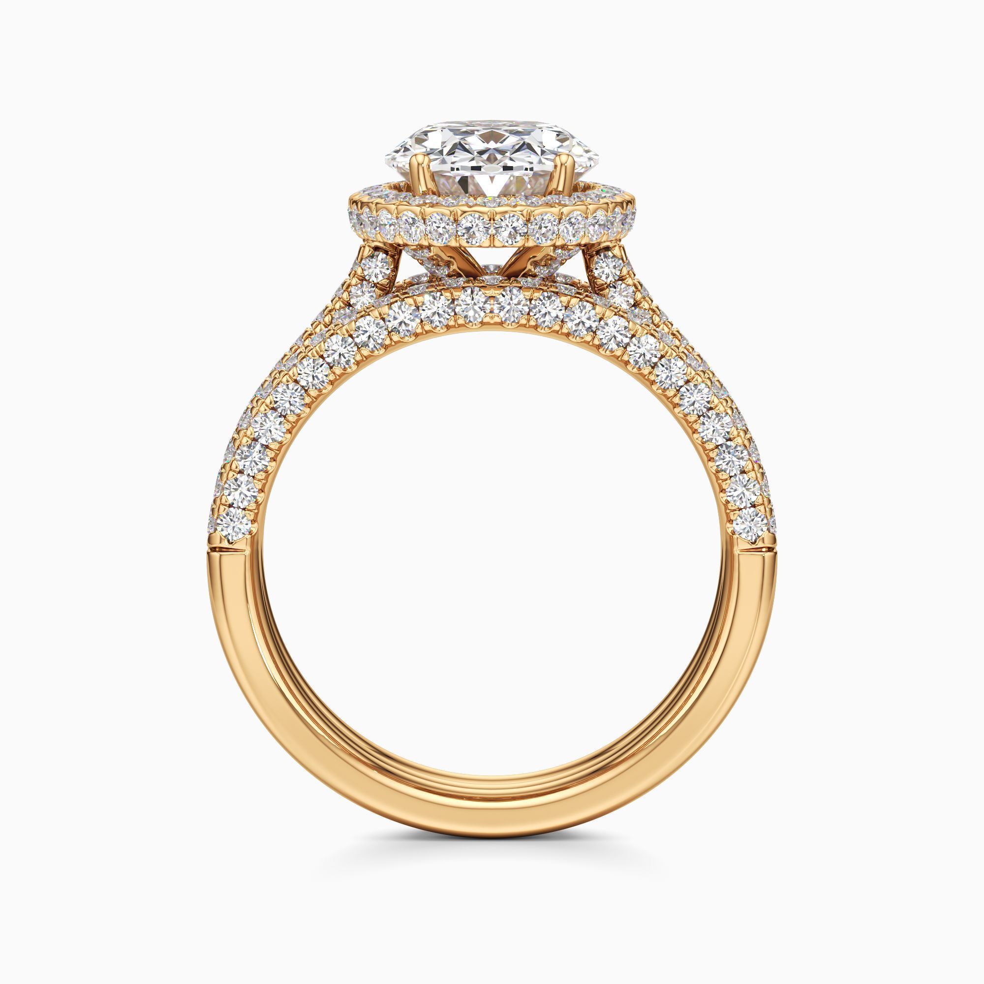 Octavia Lab Grown Diamond Oval Engagement Ring with Wedding Bands - Top view – Image 2 of 4