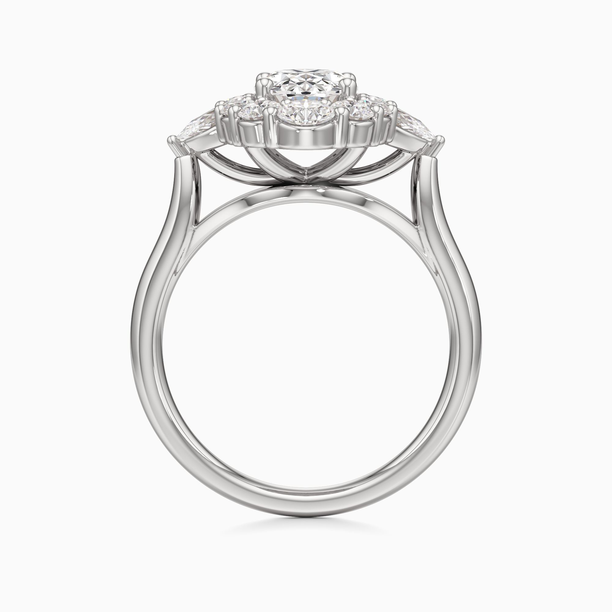 Phoebe Lab Grown Diamond Oval Engagement Ring - Top view – Image 2 of 4
