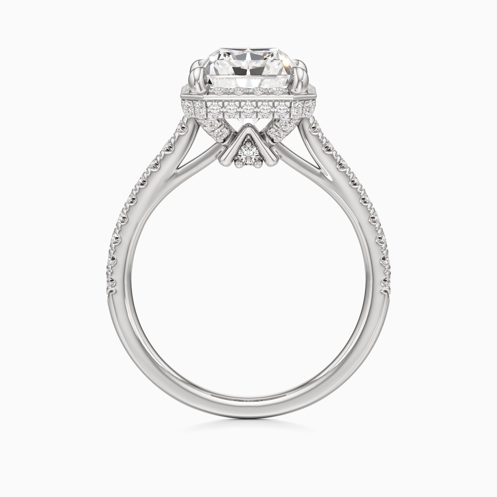 r&ecirc;ve Perry Lab Grown Diamond Radiant-Cut Engagement Ring - Top view – Image 2 of 4
