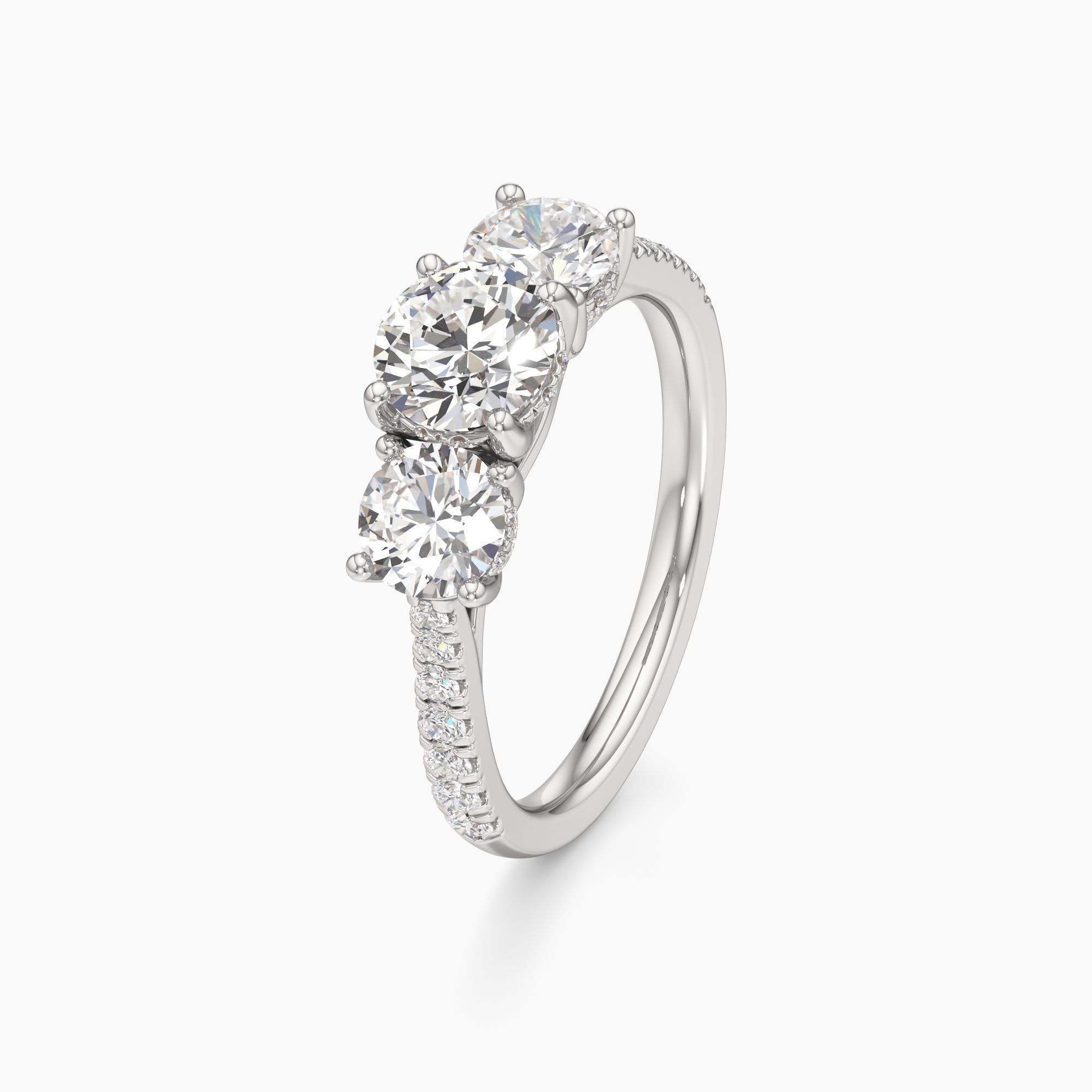 Sasha Natural Diamond Round Engagement Ring - Primary view – Image 1 of 4