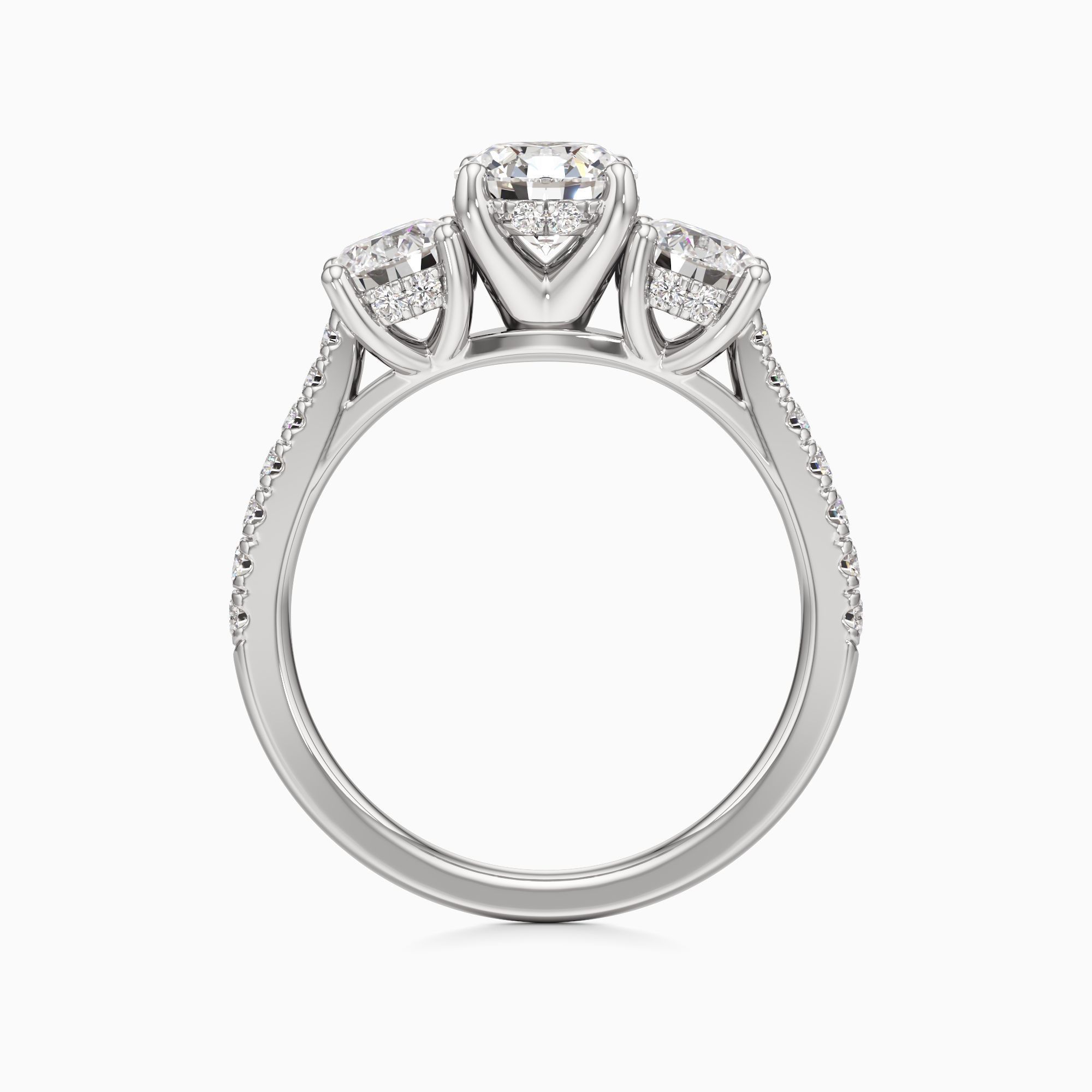 Sasha Natural Diamond Round Engagement Ring - Top view – Image 2 of 4
