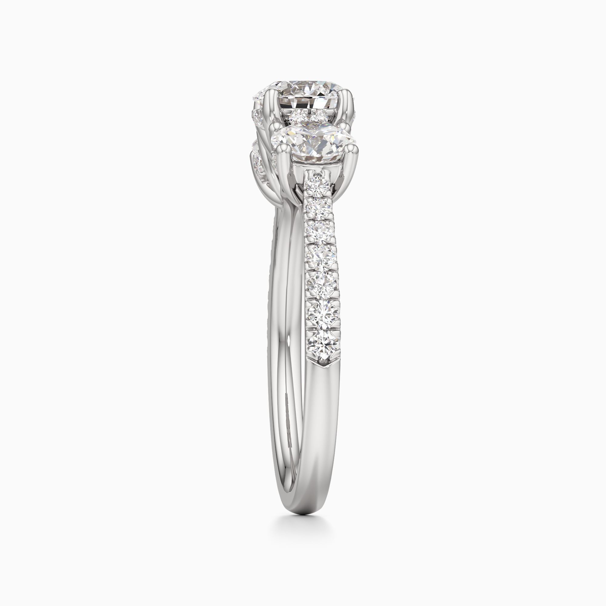 Sasha Natural Diamond Round Engagement Ring - Side view – Image 4 of 4