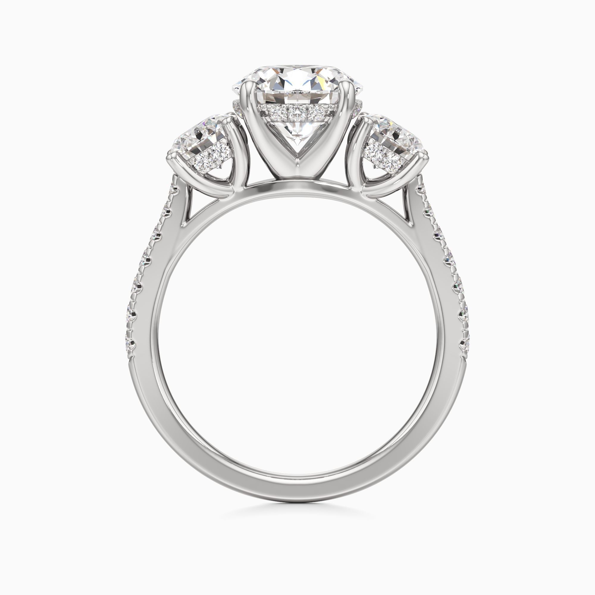 Sasha Lab Grown Diamond Round Engagement Ring - Top view – Image 2 of 4