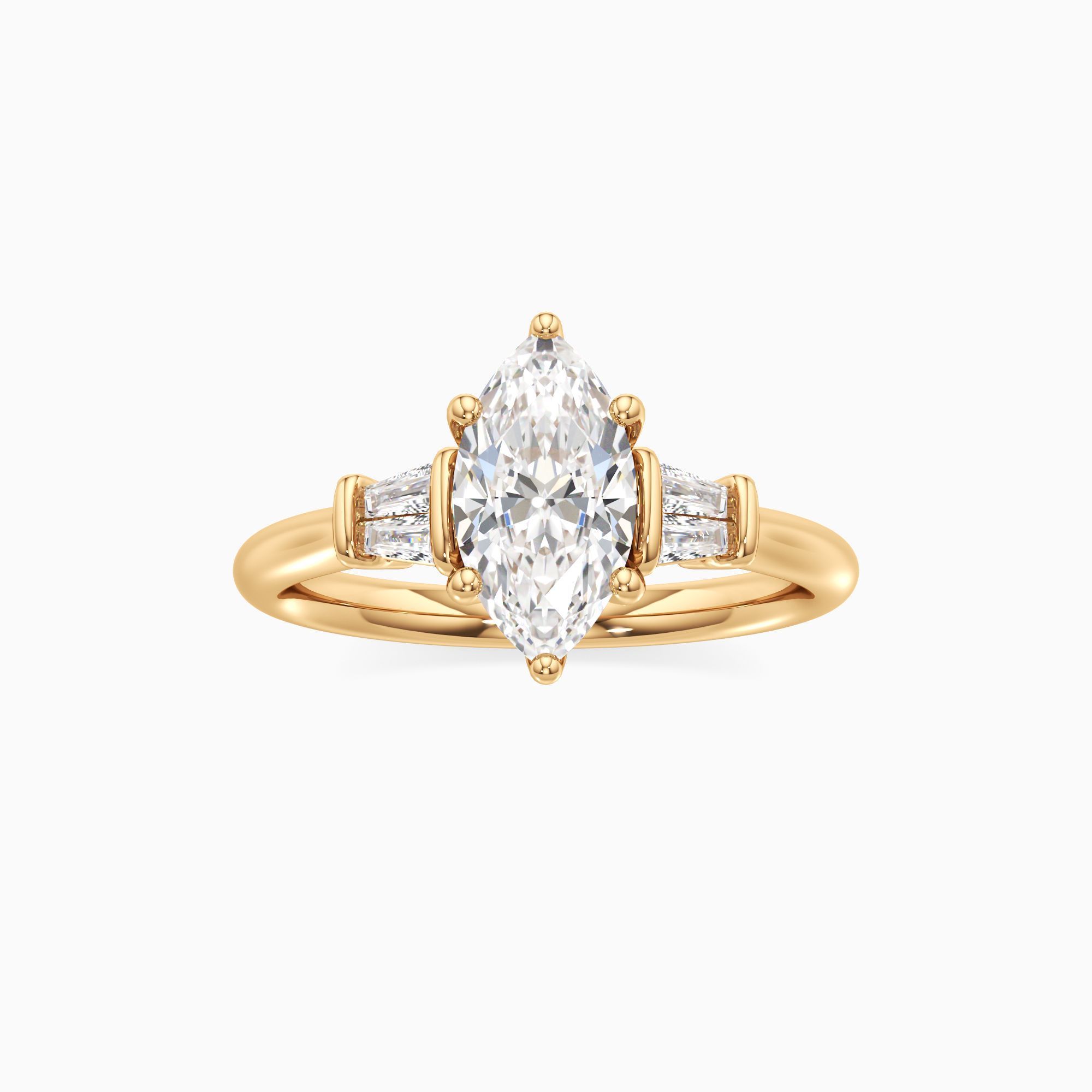 Valencia Lab Grown Diamond Marquise-Cut Engagement Ring - Through Finger view – Image 3 of 4