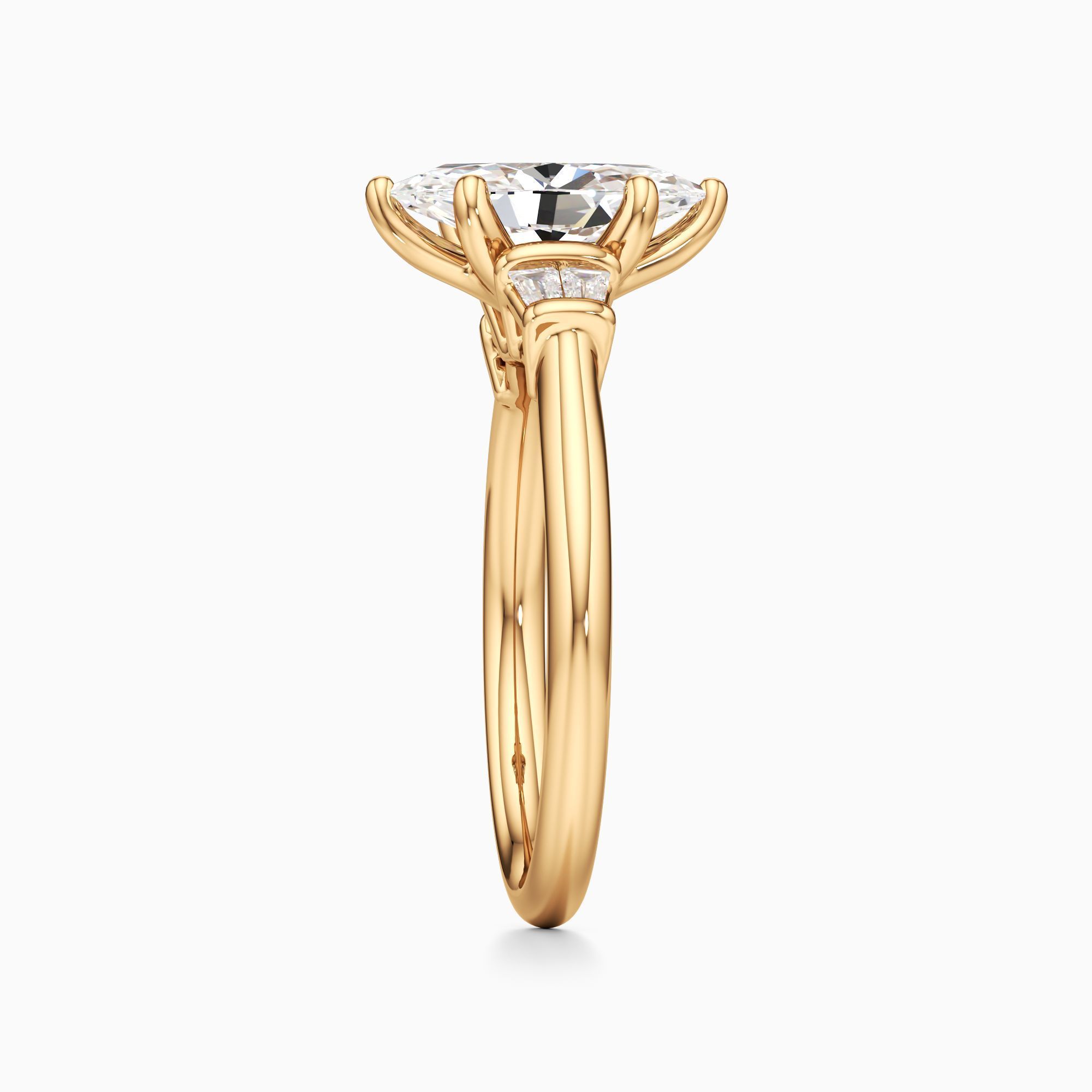 Valencia Lab Grown Diamond Marquise-Cut Engagement Ring - Side view – Image 4 of 4